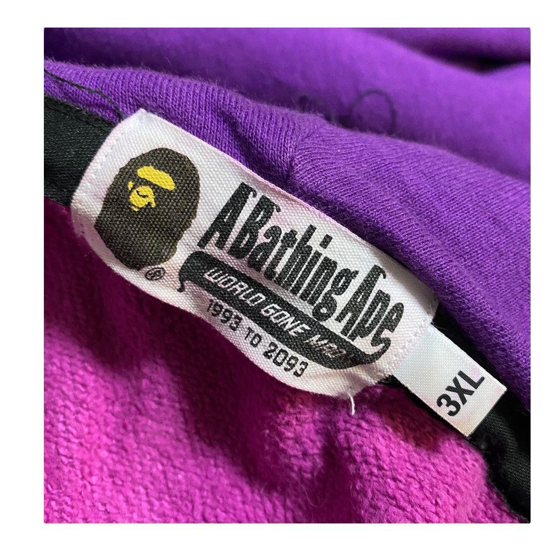BAPE Double Shark / Tiger Full Zip Hoodie Purple camo