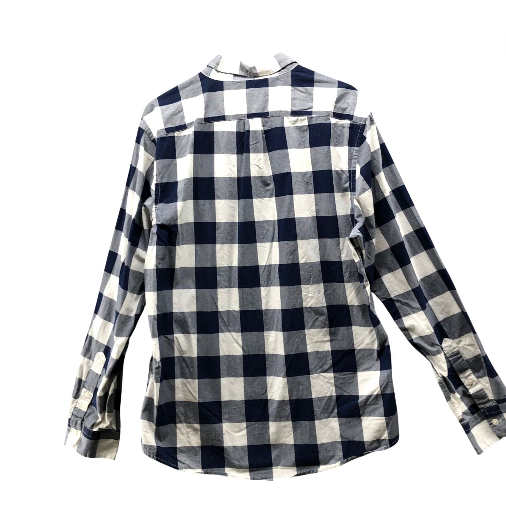 Gap Gap Poplin Slim Fit Shirt Mens L Long Sleeve Blue White Buffalo Plaid Cotton Size US L / EU 52-54 / 3 - 2 Thumbnail