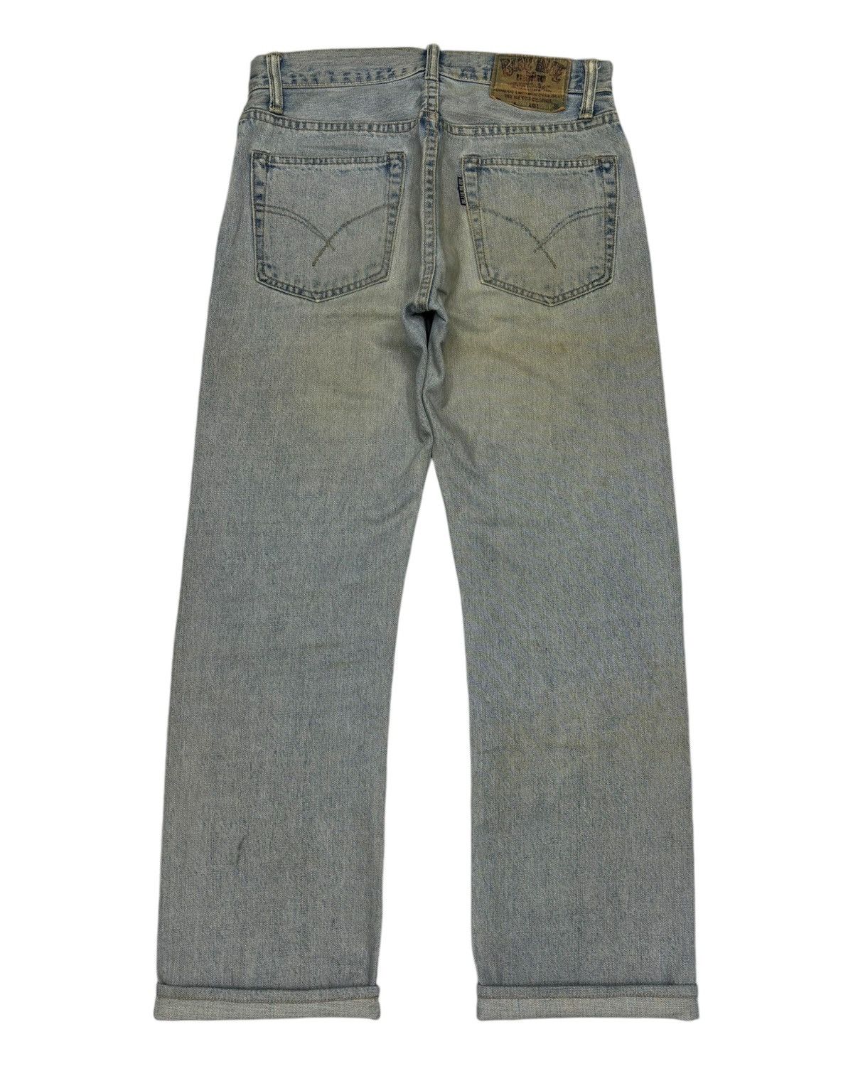 Blue Blue Japan × Samurai Jeans × Sugar Cane 🔥Blue Blue Japan Indigo Selvedge Jeans Distressed Denim Size US 32 / EU 48 - 2 Thumbnail