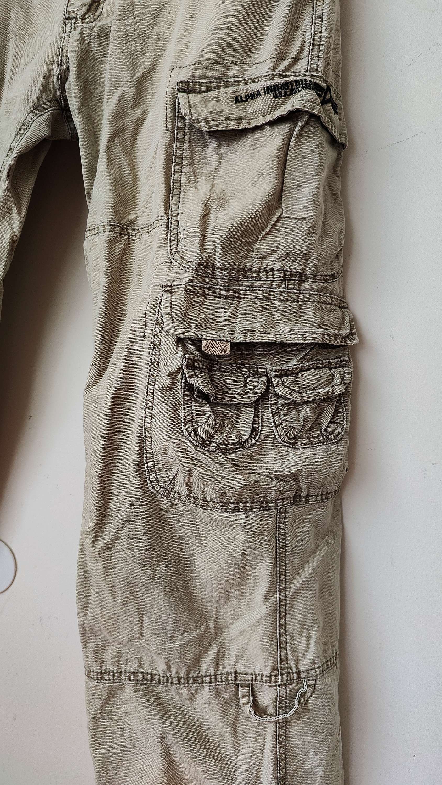 Alpha Industries × Vintage Alpha Industries USA 59 Vintage Multi Pocket Cargo Pants W34 Size US 34 / EU 50 - 4 Thumbnail