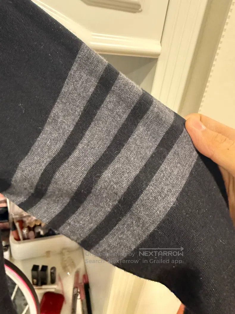 Thom Browne Black four-striped wool cardigan