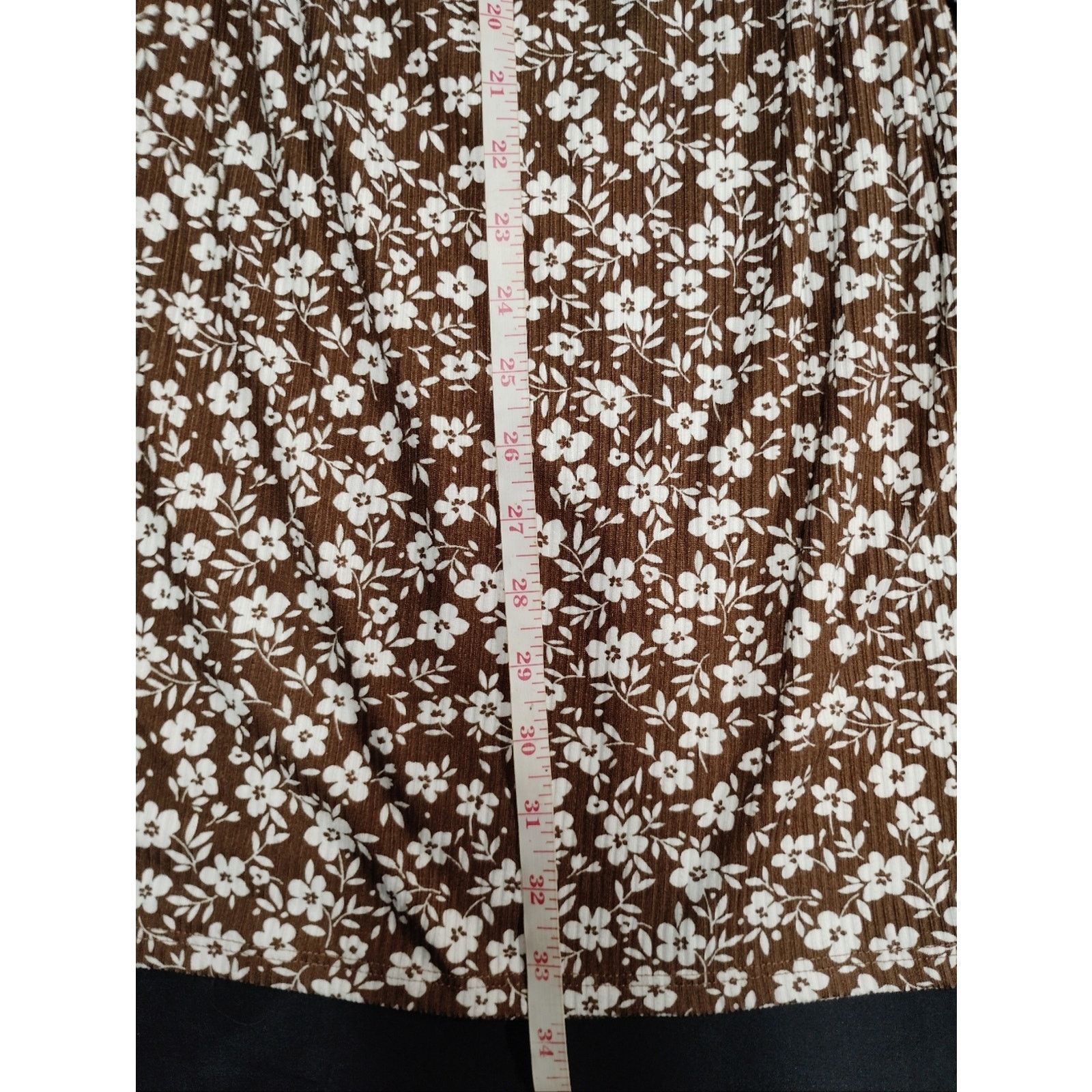 Jessica Simpson Brown and White Floral Midi Dress with Cutout Tie Waist Size M / US 6-8 / IT 42-44 - 8 Thumbnail