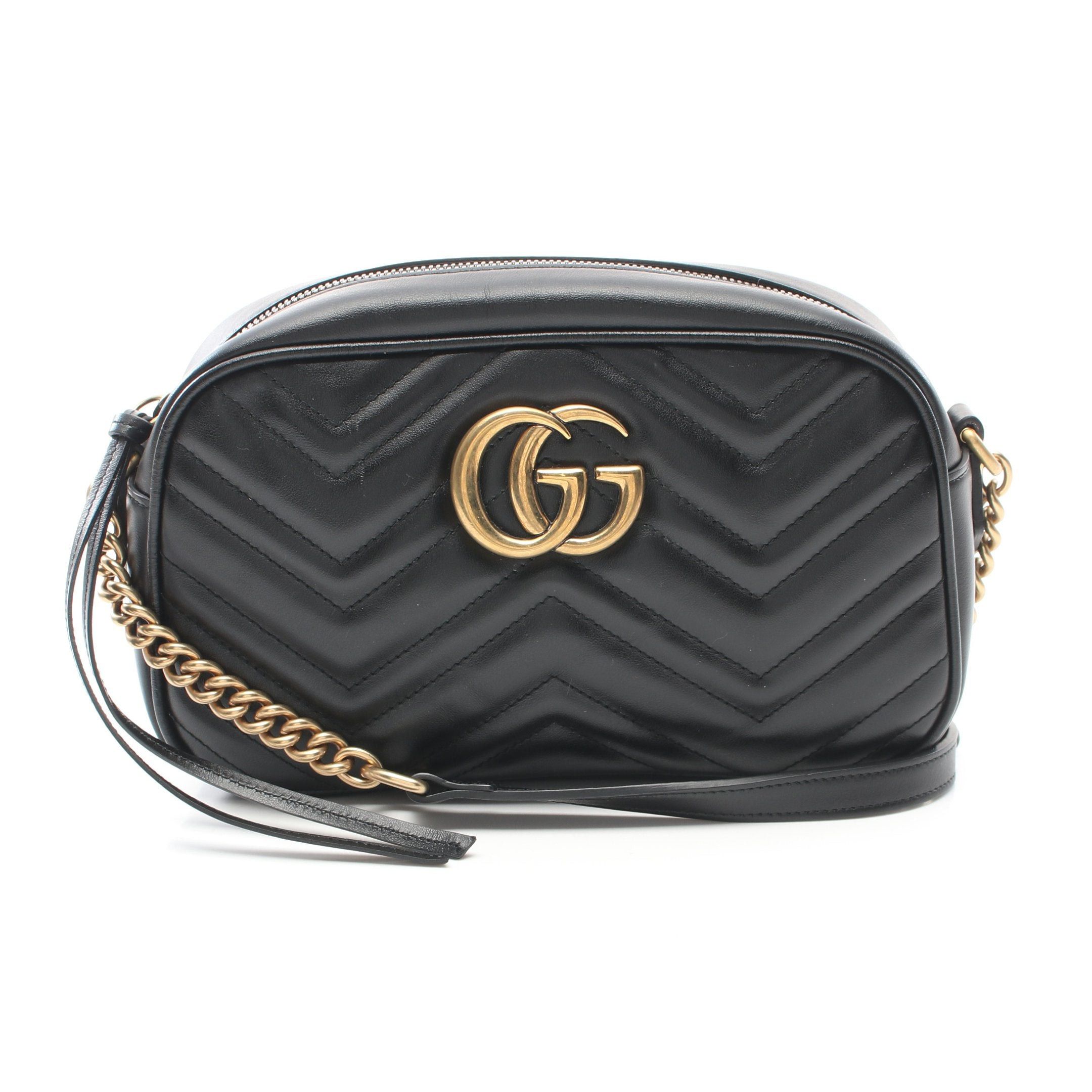 Gucci Gucci Gg Marmont Chain Shoulder Bag Leather Black Size ONE SIZE - 1 Thumbnail