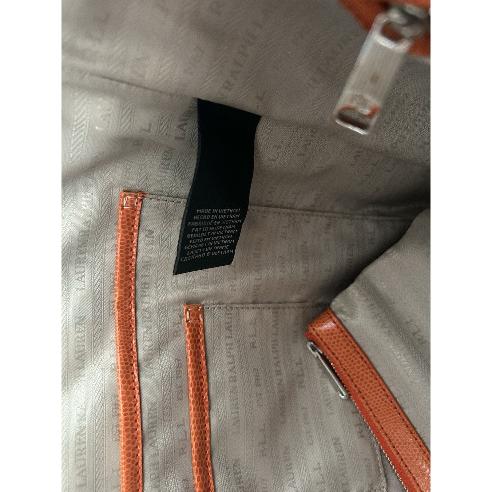 Lauren Ralph Lauren New Ralph Lauren Orange Newton Classic Tote Bag Snakeskin Size ONE SIZE - 11 Thumbnail