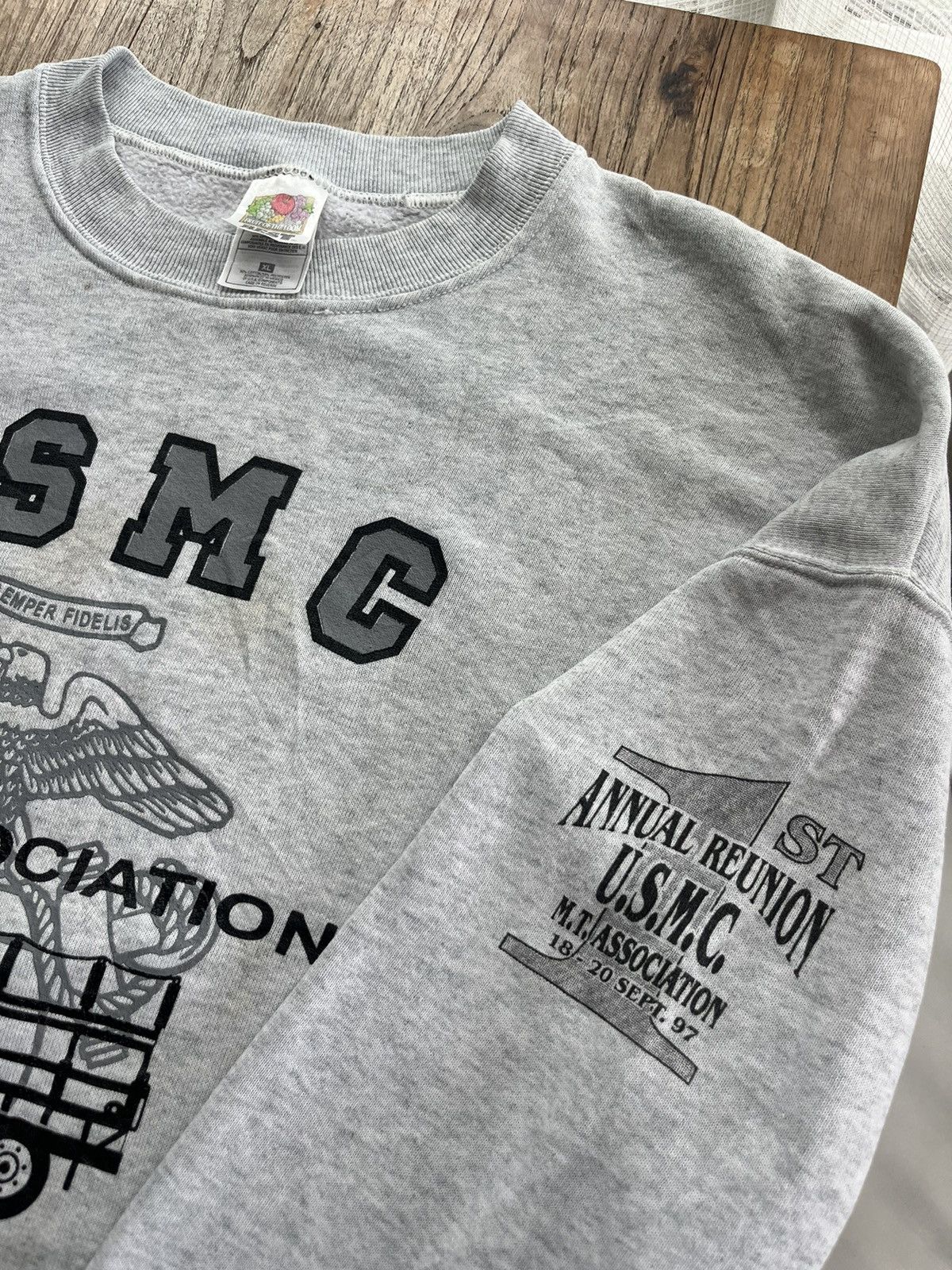 Vintage Vintage USMC Semper Fidelis M.T. association Sweater Shirt Size US XL / EU 56 / 4 - 6 Thumbnail