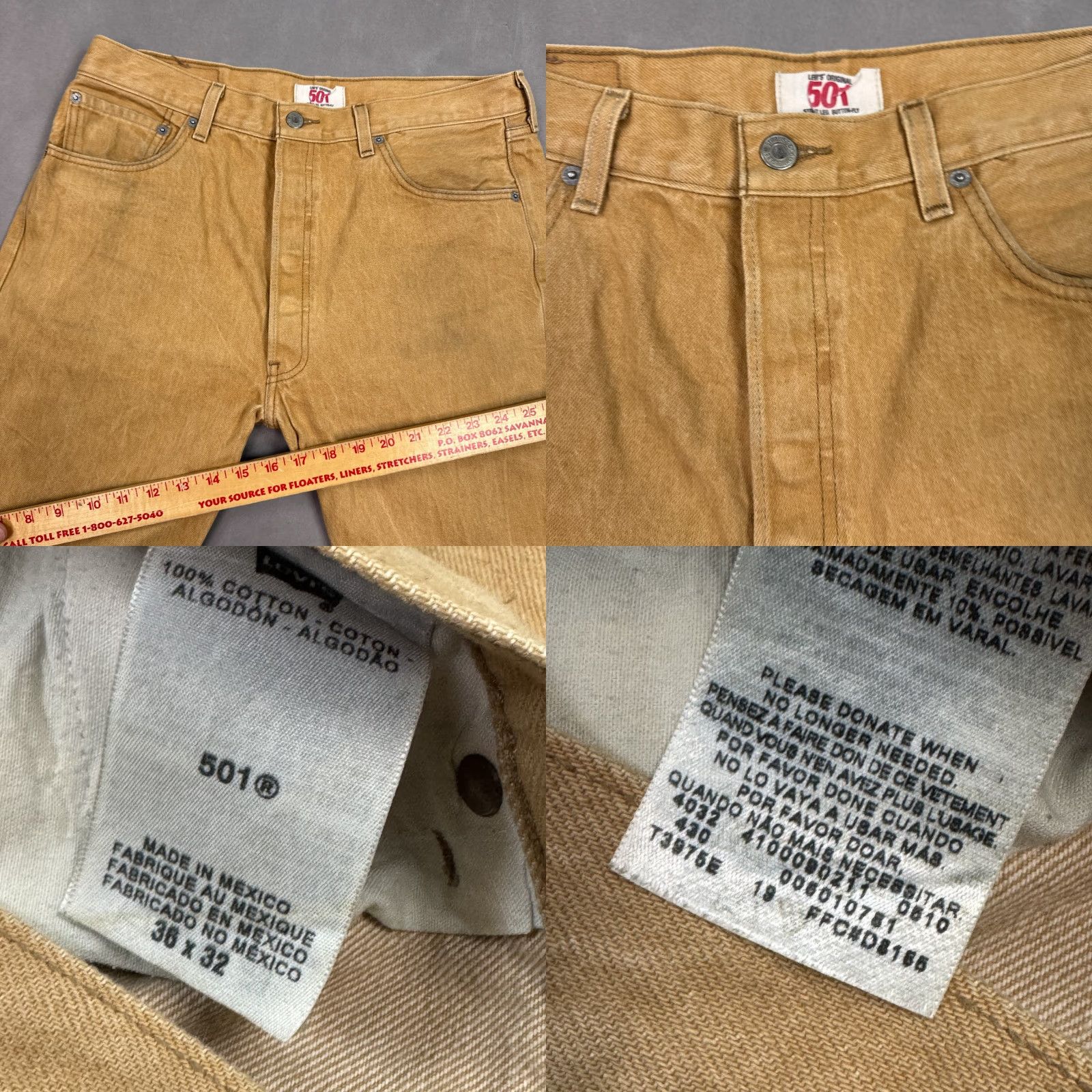 Levi's Levi's 501 Jeans Mens 36x30 Button Fly Straight 5-Pocket Denim Cotton Black Vintage No N/A Mens Size US 36 / EU 52 - 8 Thumbnail
