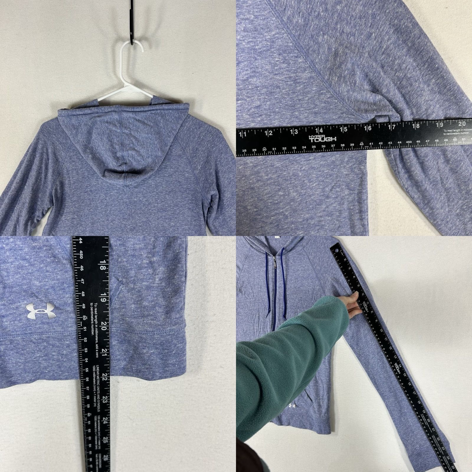 Under Armour Under Armour Heat Gear Hoodie Womens XS Long Sleeve Full Zip Pullover Purple Top Size XS / US 0-2 / IT 36-38 - 8 Thumbnail