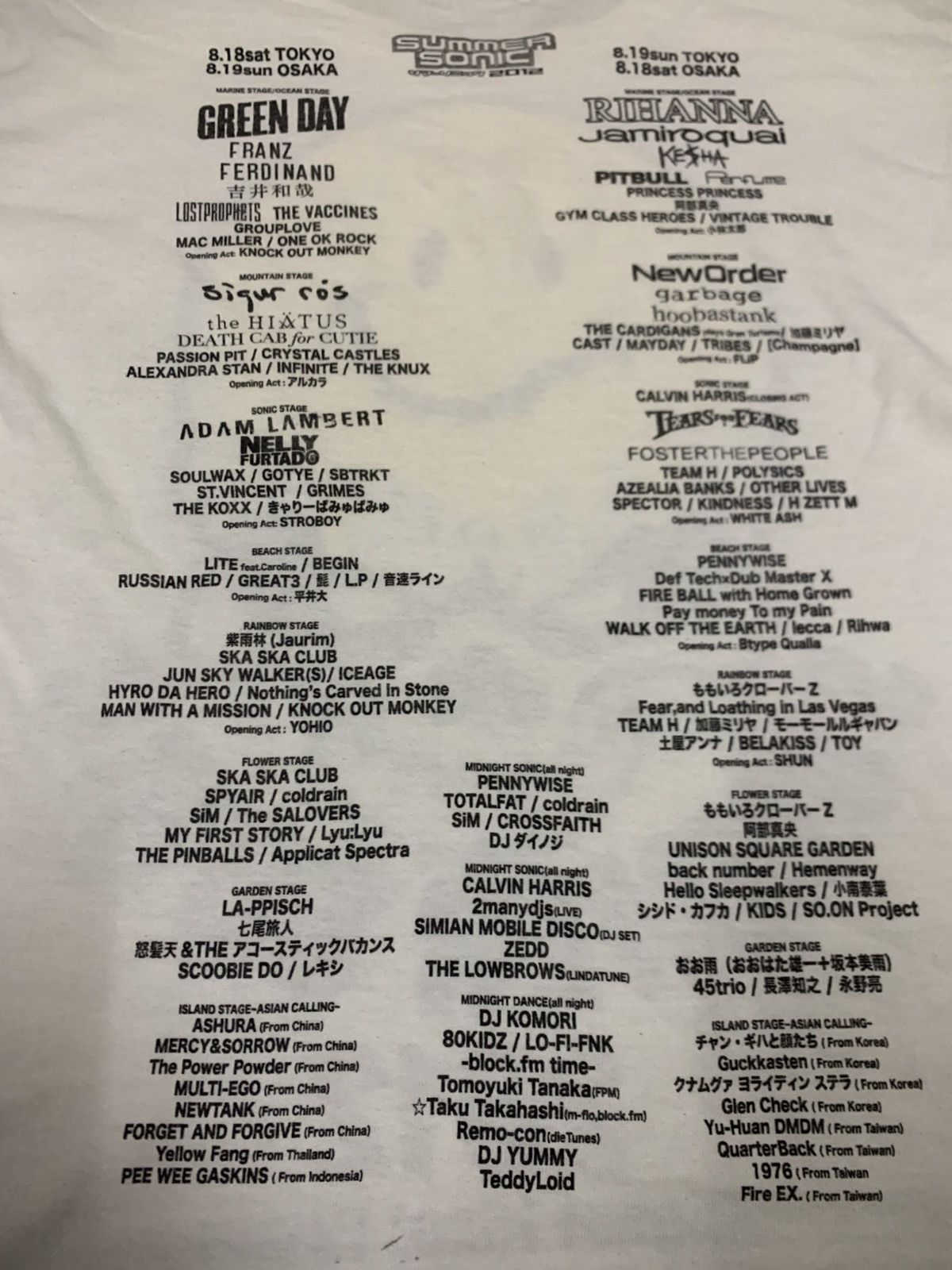 Band Tees Summer Sonic Japan 2012 official tshirt Size US M / EU 48-50 / 2 - 3 Thumbnail
