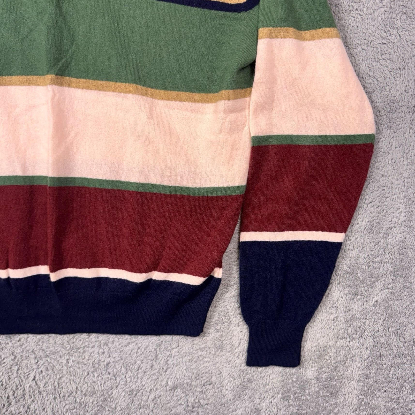 J.Crew J.CREW 100% Cashmere Sweater Mens XL Crewneck Pullover Knit Rugby Stripe BI838 Mens XL Multicolor Crew Neck Knit Pullover Sweater Size US XL / EU 56 / 4 - 4 Thumbnail
