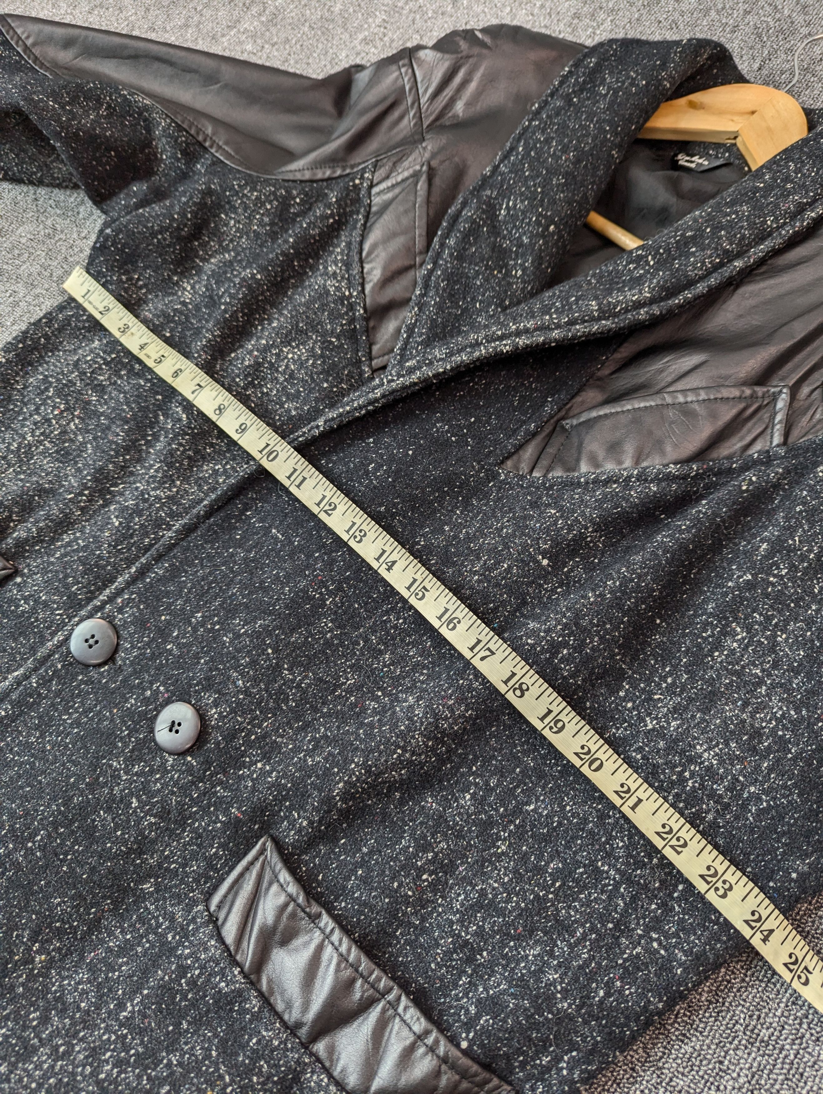 Designer × Vintage Vintage 80s ADA Paris Leather And Tweed Wool Coat Jacket Size US L / EU 52-54 / 3 - 18 Thumbnail