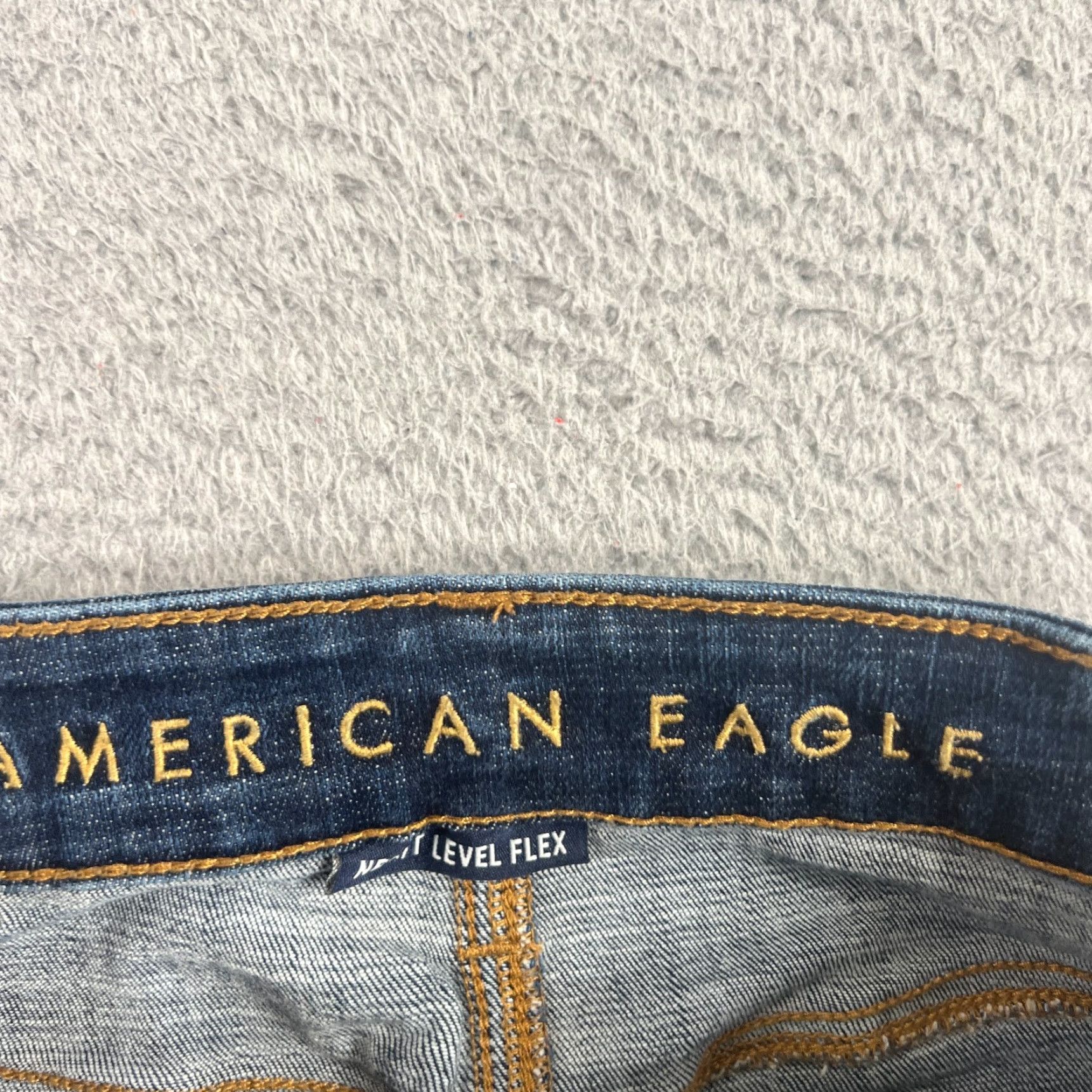 American Eagle Outfitters VINTAGE American Eagle Outfitters Mens Jeans Skinny 29x32 Dark Blue Stretch Distressed Whiskered Modern Size US 29 - 5 Thumbnail