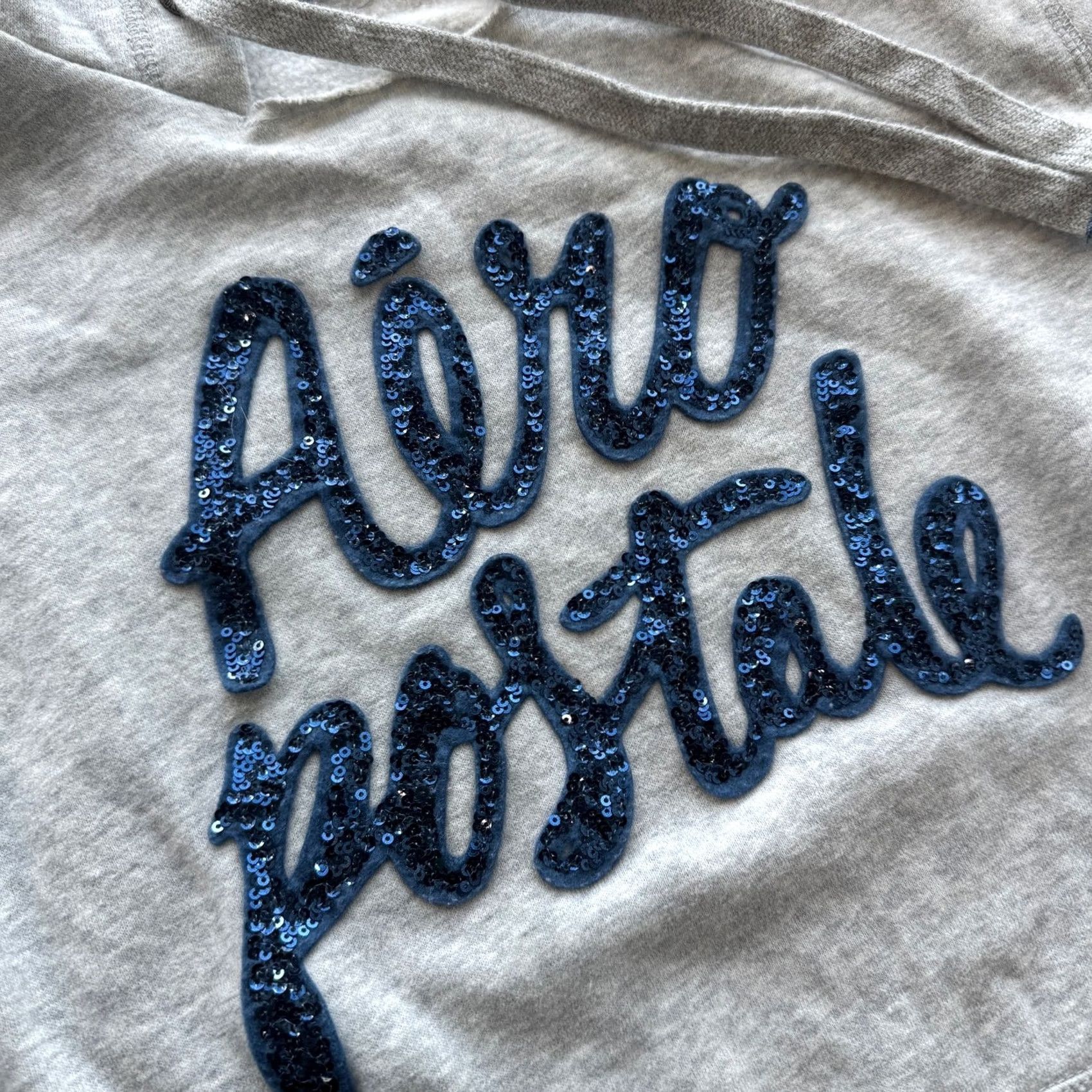 Aeropostale VINTAGE Aeropostale Sequin Longsleeve Hoodie Gray XS Men Size US XS / EU 42 / 0 - 3 Thumbnail
