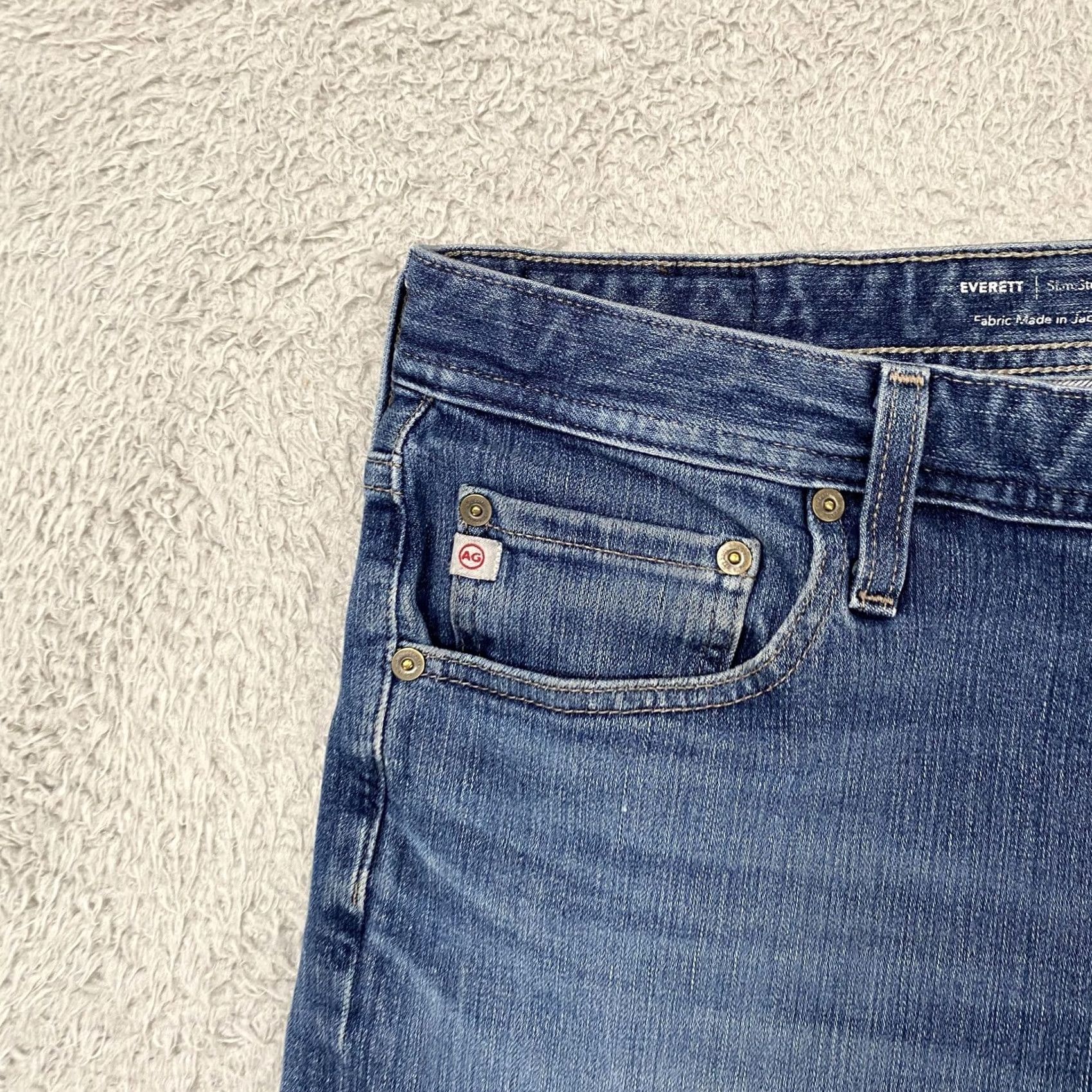 Denime AG Adriano Goldschmied Everett Jeans Slim Straight Denim 360° Blue Mens 40x34 Clothing, Cotton Blend, 40 in Waist, 34 in Inseam, Regular Size US 40 / EU 56 - 4 Thumbnail