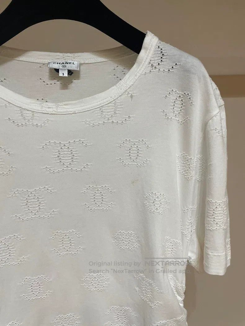 Chanel Chanel Letter logo dark pattern drawstring pearl T-shirt Size S / US 4 / IT 40 - 2 Thumbnail