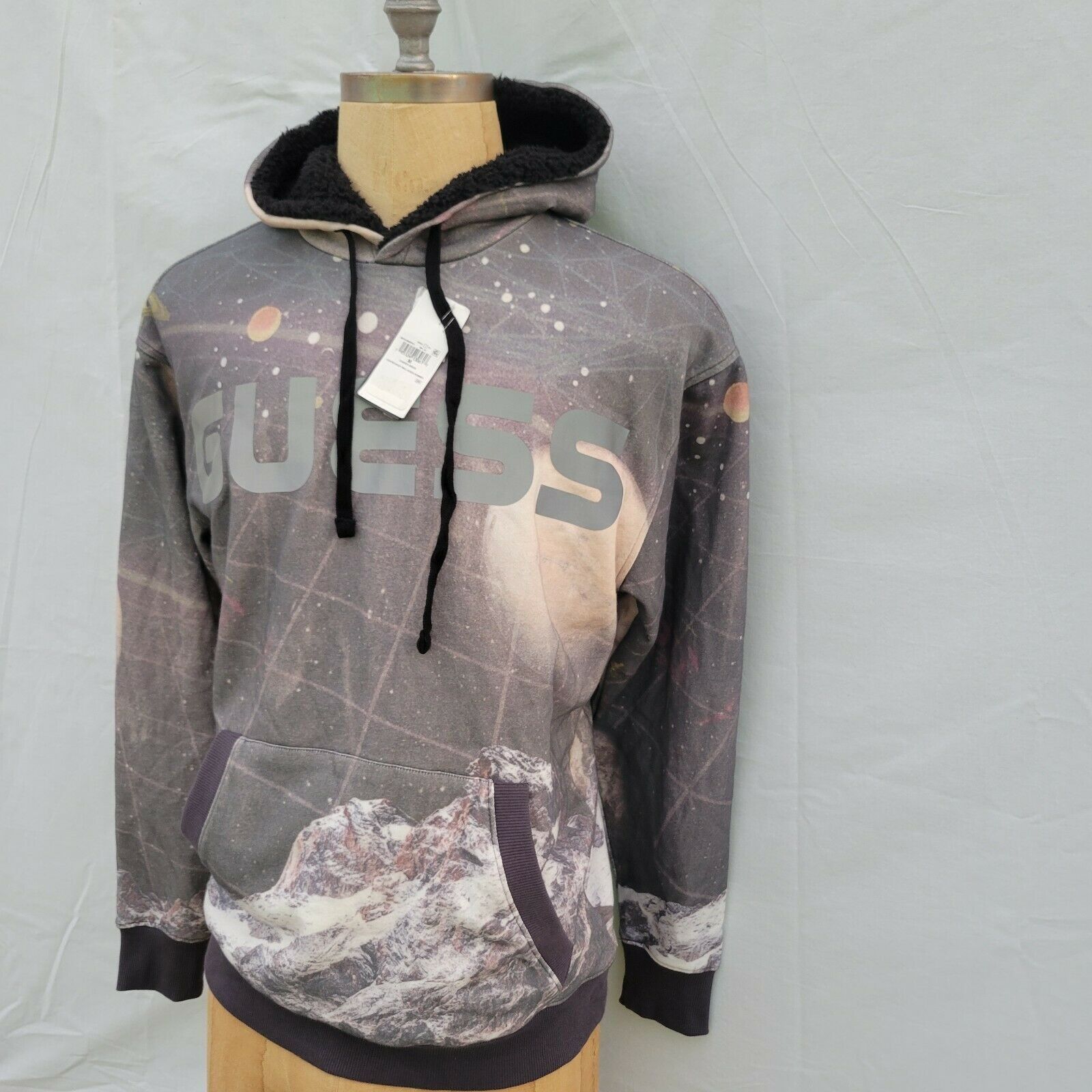 Guess Men's Guess Coated Waxy Logo Hoodie. Medium Size US M / EU 48-50 / 2 - 3 Thumbnail