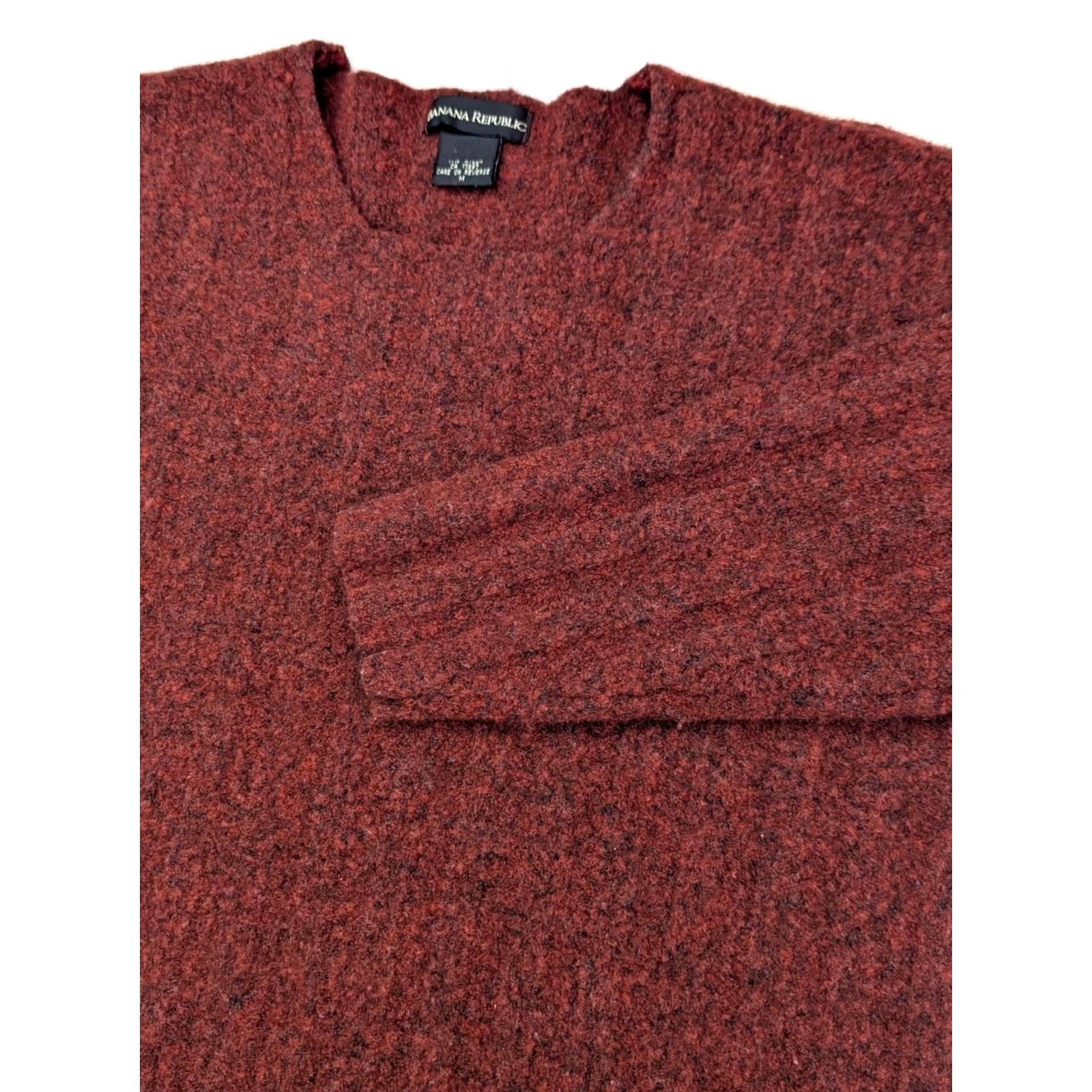 Banana Republic Banana Republic Sweater Womens M Red Wool Blend Flannel Pullover Women Orange Thermal Size M / US 6-8 / IT 42-44 - 2 Thumbnail