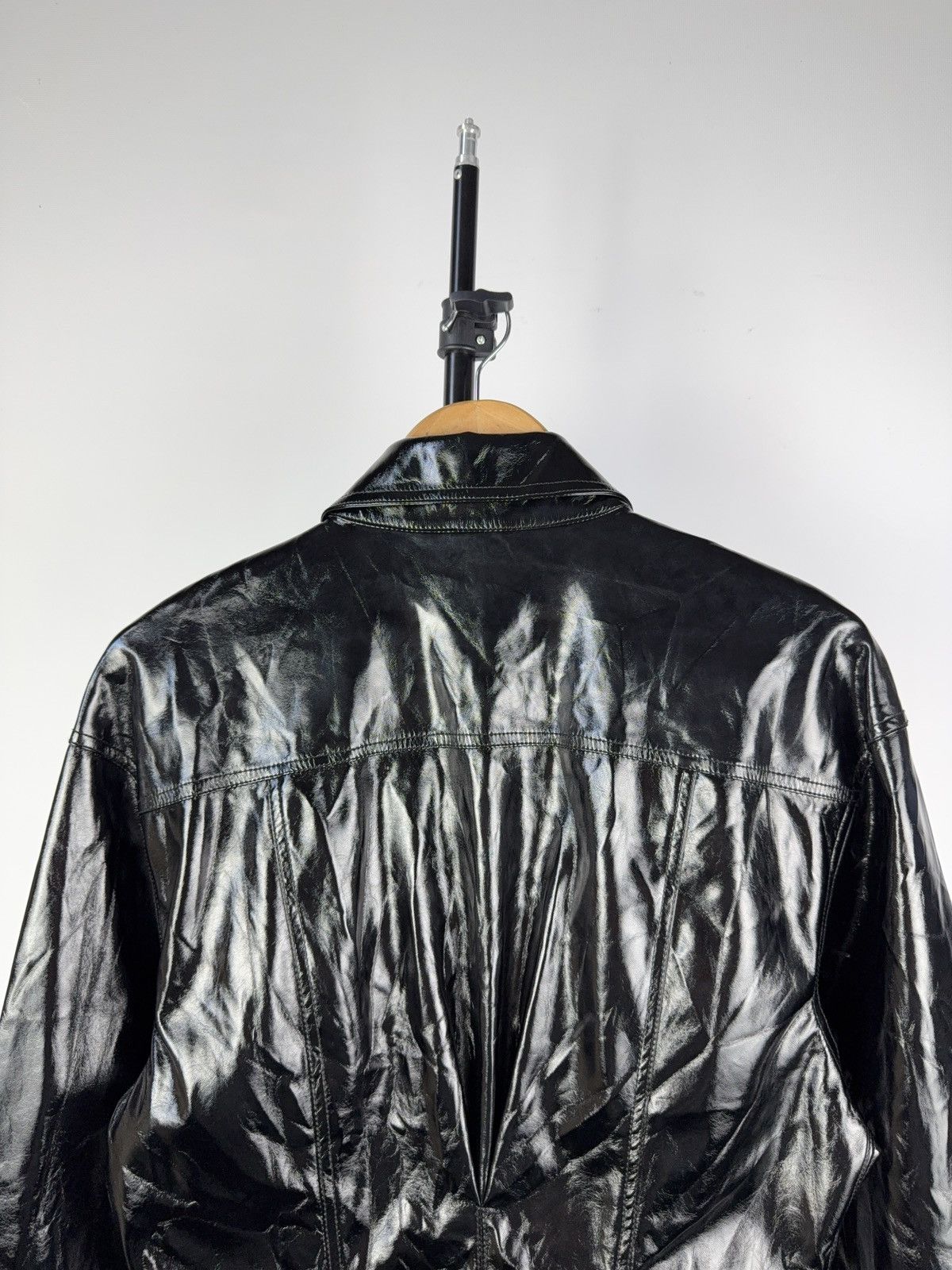 Zara Opium Goth ZARA Faux Patent Leather Shirt Dress Black | Grailed