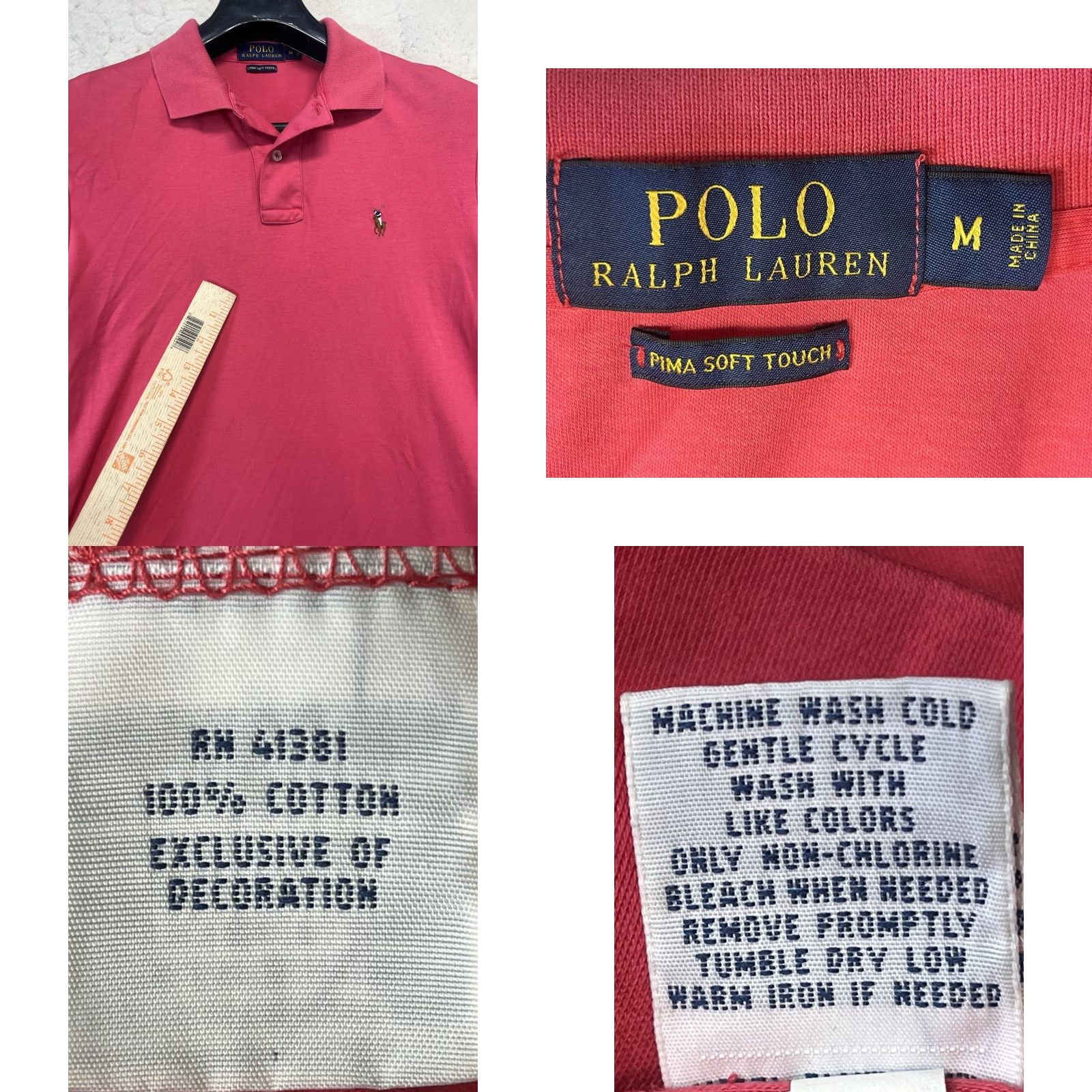 Polo Ralph Lauren Ralph Lauren Polo Mens Pink Soft Pima Touch Polo Shirt Size M See Pics Size US M / EU 48-50 / 2 - 8 Thumbnail
