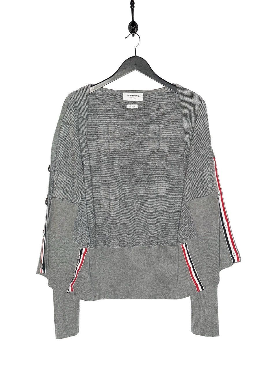 Thom Browne Thom Browne Grey Cashmere Tartan Check Cardigan Sweater Size US XL / EU 56 / 4 - 7 Thumbnail