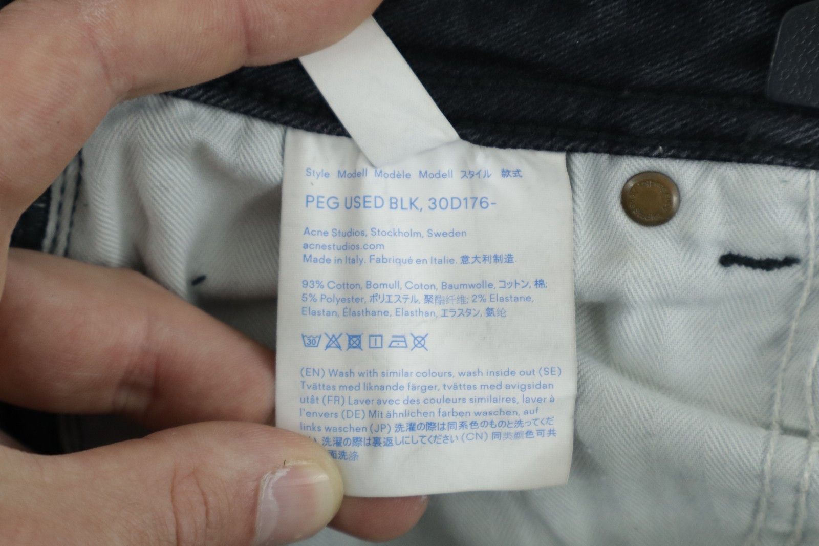 Acne Studios Acne Studios Peg Used Black Womens Jeans Made in Italy W26 Size 26" / US 2 / IT 38 - 9 Thumbnail