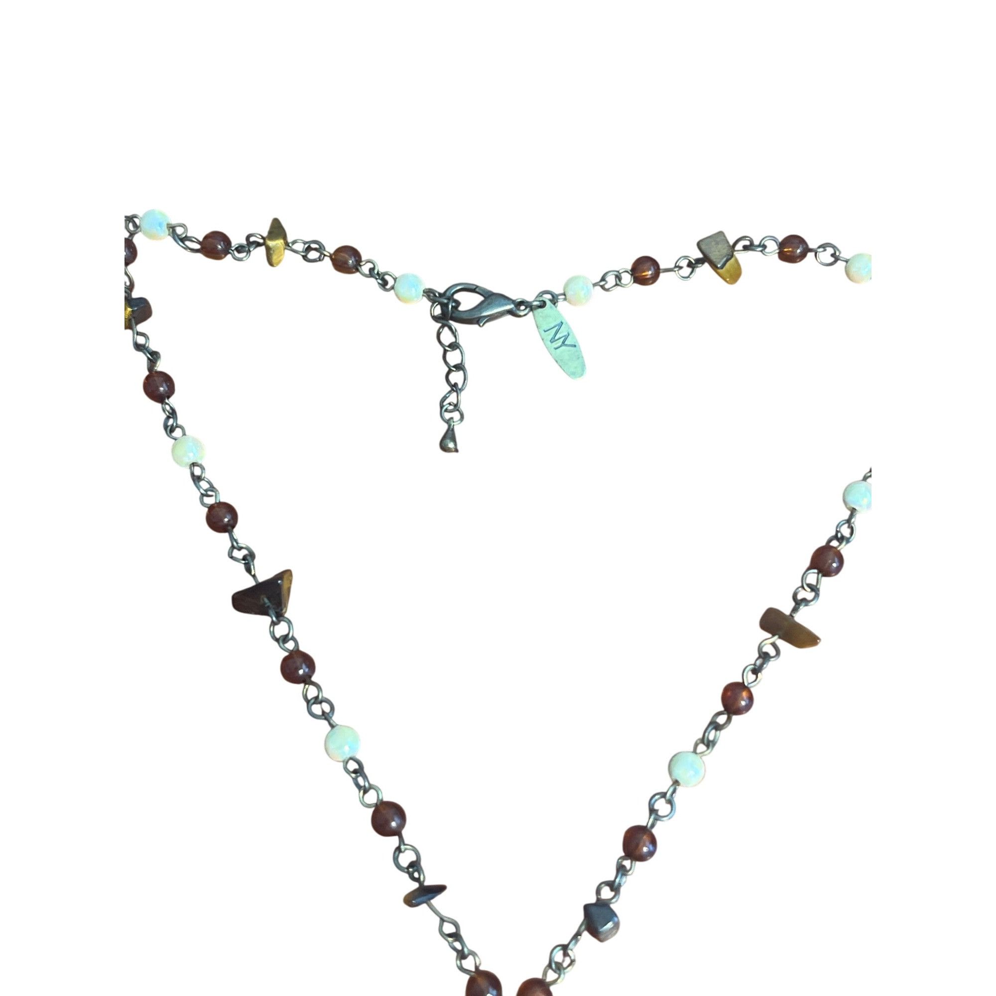 Other Vintage NY & Co Tigers Eye Pendant Necklace Beads Antique Go Size ONE SIZE - 4 Thumbnail