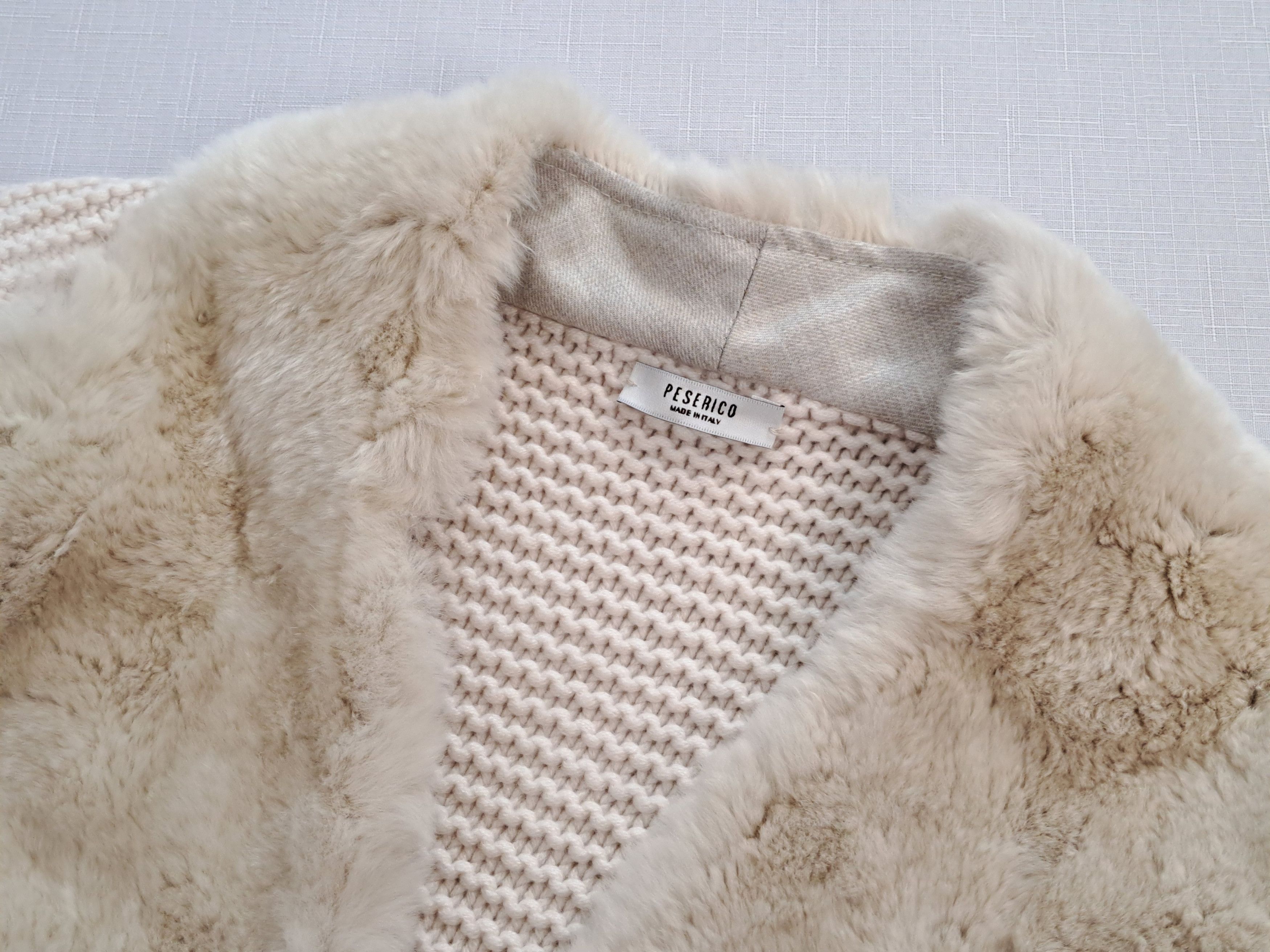 Peserico PESERICO real rabbit fur & knit-back vest. Size 46IT Size L / US 10 / IT 46 - 13 Thumbnail