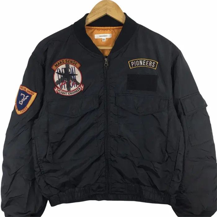 Vintage Vtg PIONEERS MA-1 Patch Work Flight Engineer Bomber Jacket Size US L / EU 52-54 / 3 - 1 Thumbnail