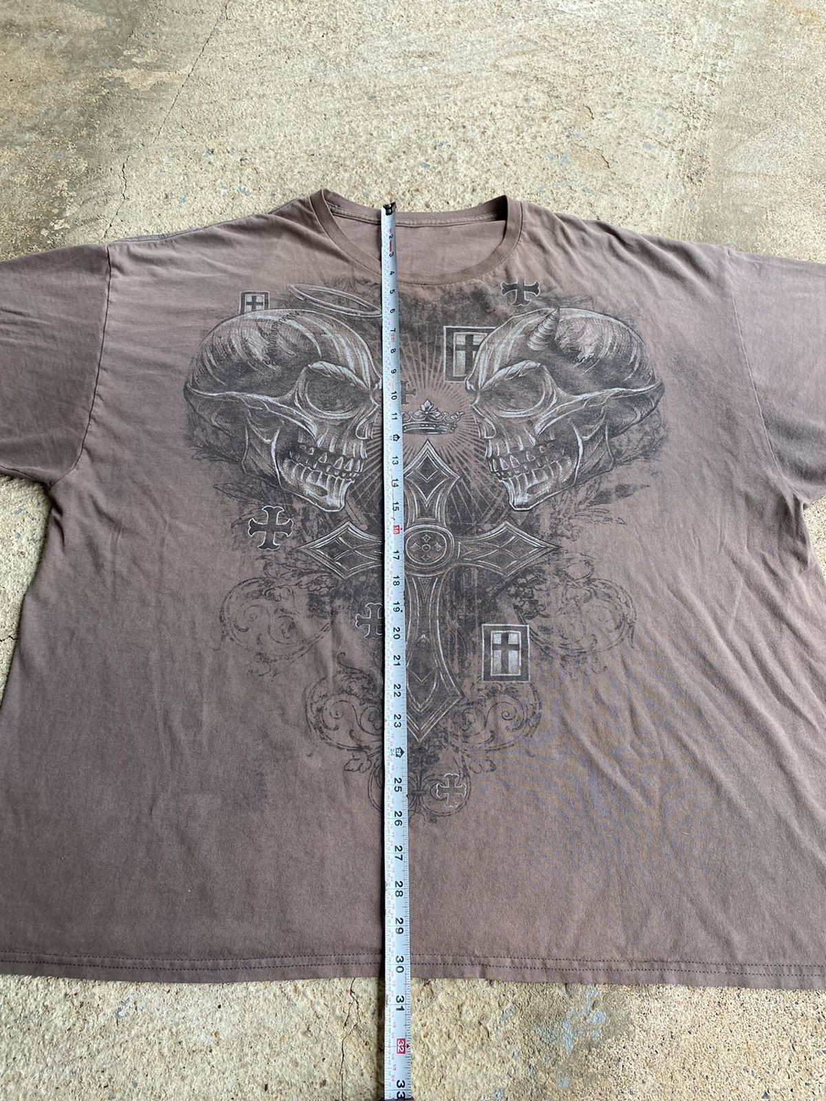 Japanese Brand × Vintage Vintage Y2K Skull Cross Affliction Style Oversized Shirt Size US XXL / EU 58 / 5 - 9 Thumbnail