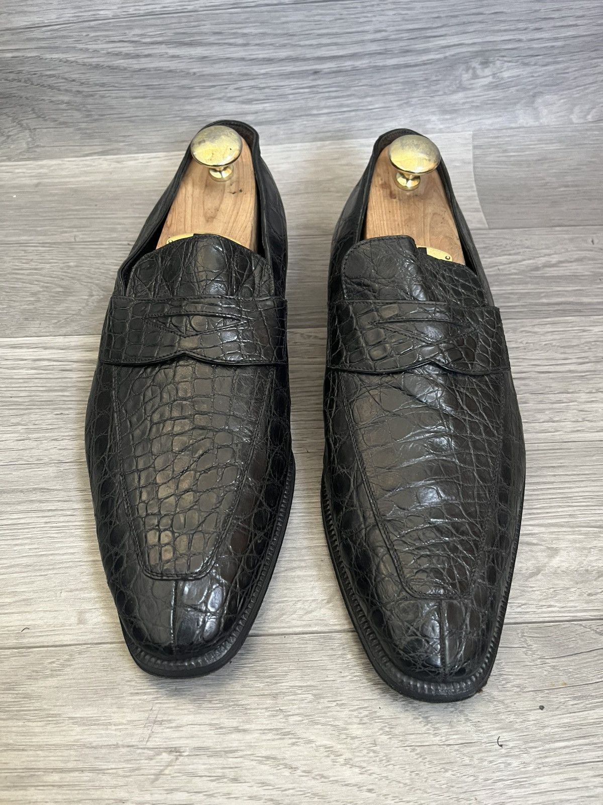 Brioni Brioni crocodile leather penny loafers, weston, lobb,loro Size US 11 / EU 44 - 3 Thumbnail