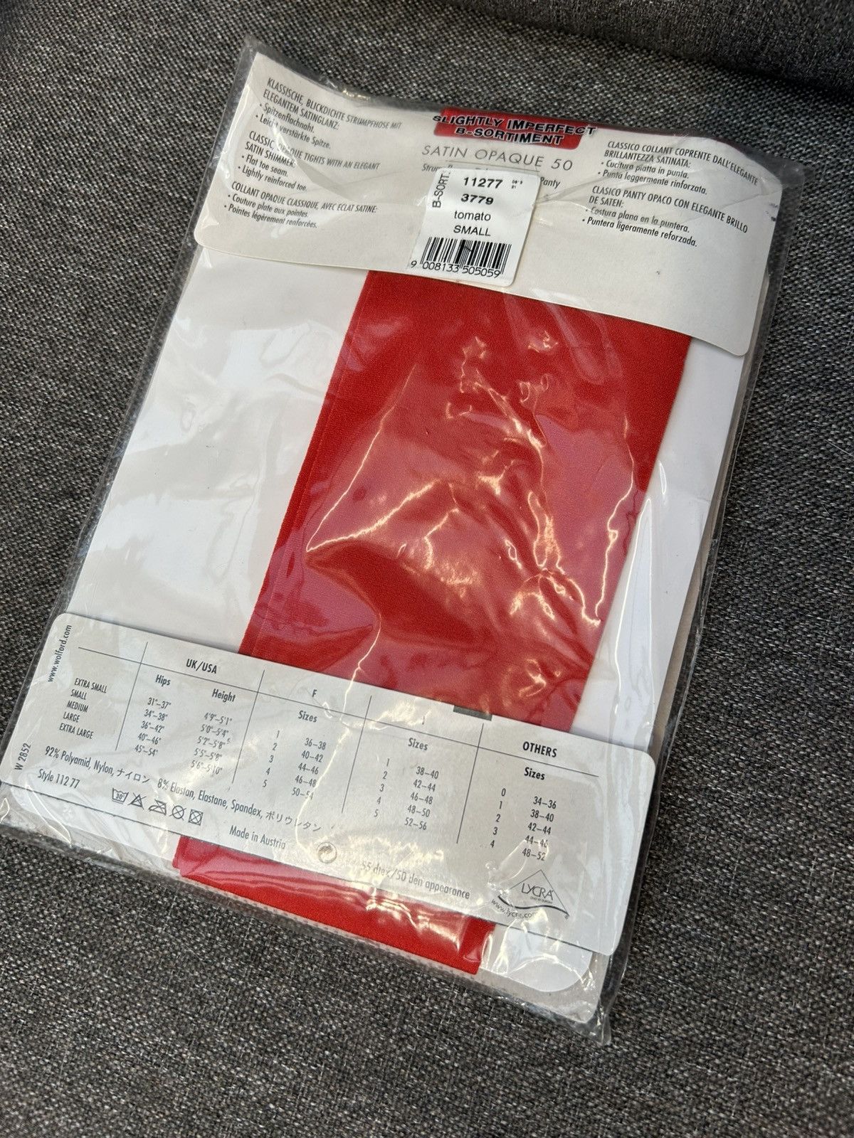 Wolford Wolford Satin Opaque Tights 50 Size Small Tomato Red NEW Size ONE SIZE - 2 Thumbnail