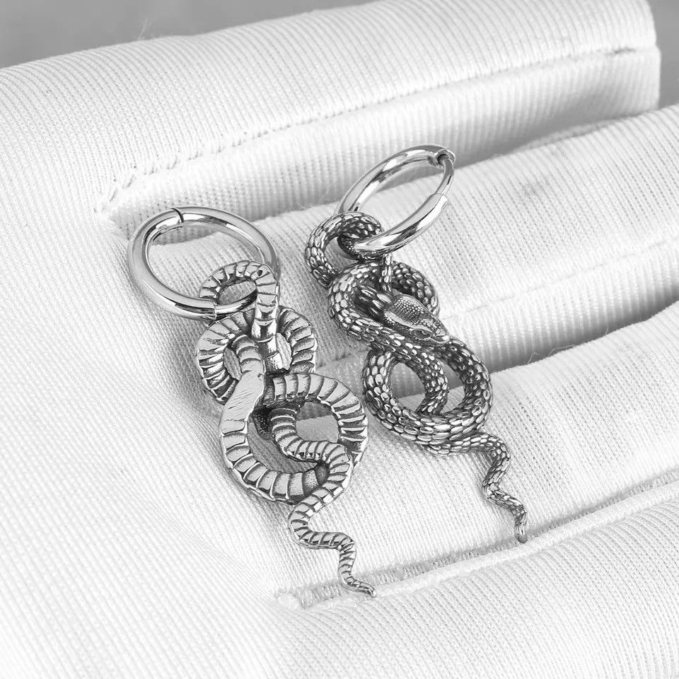 Jewelry × Vintage Twisted Snake Pierced Earrings 🐍 Size ONE SIZE - 2 Thumbnail
