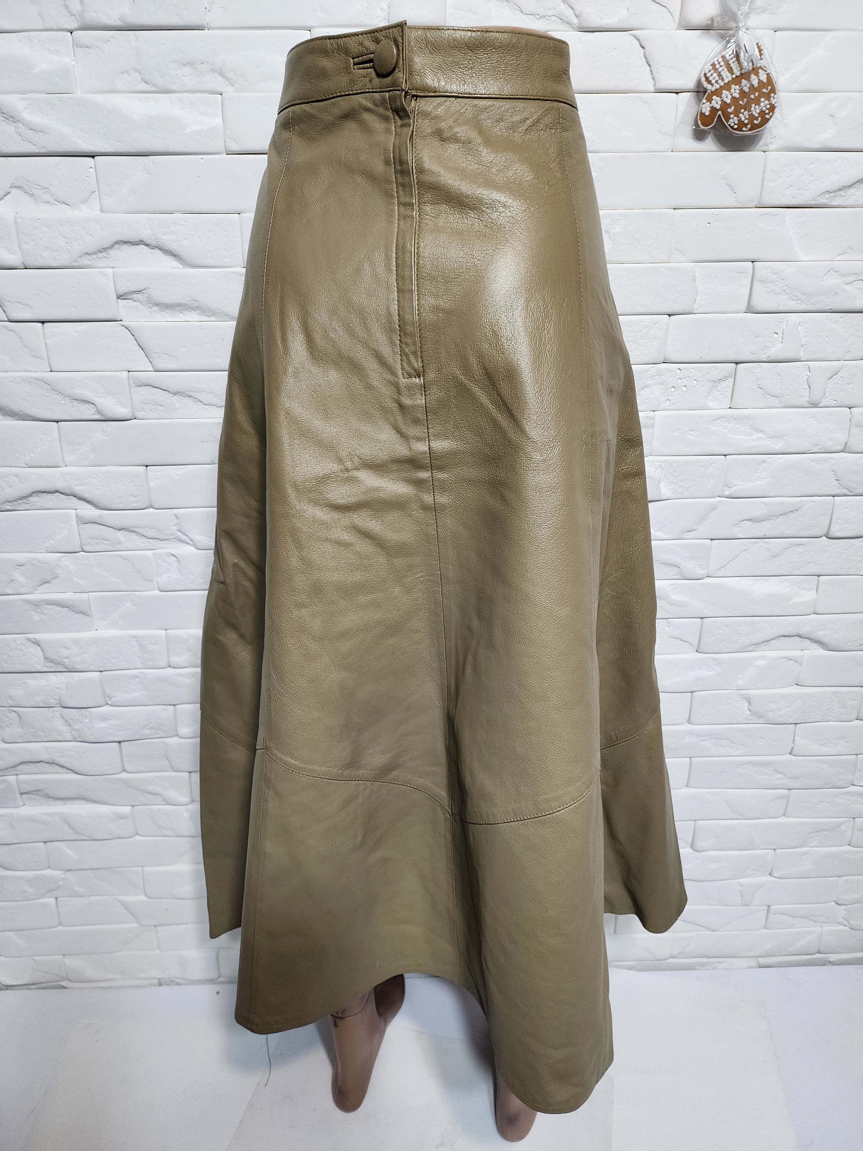 Other Brown Leather Skirt with Pockets Size 33" - 4 Thumbnail