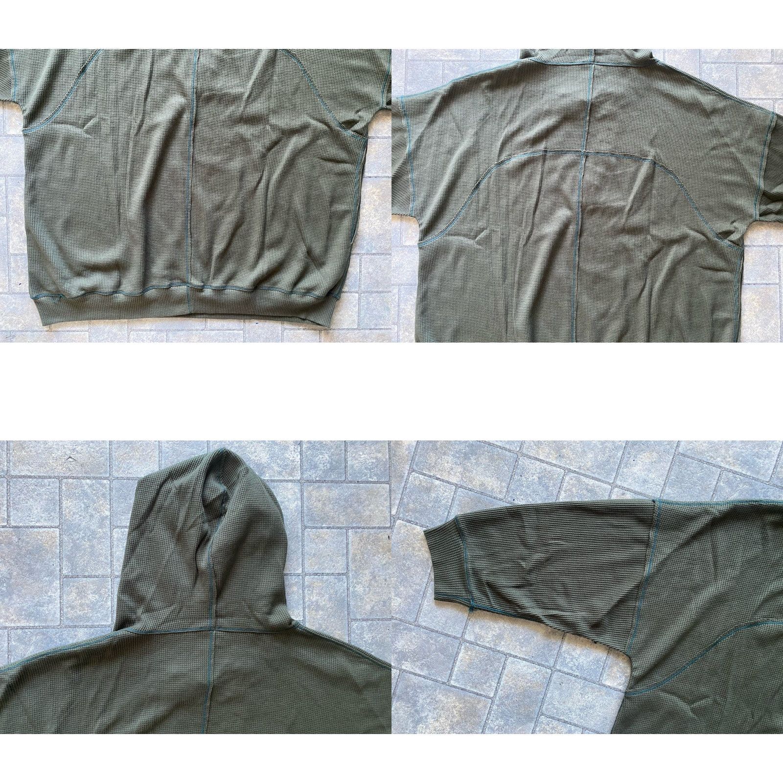 Free People Free People Intimately Womens Thermal Hoodie SMALL Dark Green Deep V Early Night Size S / US 4 / IT 40 - 9 Thumbnail