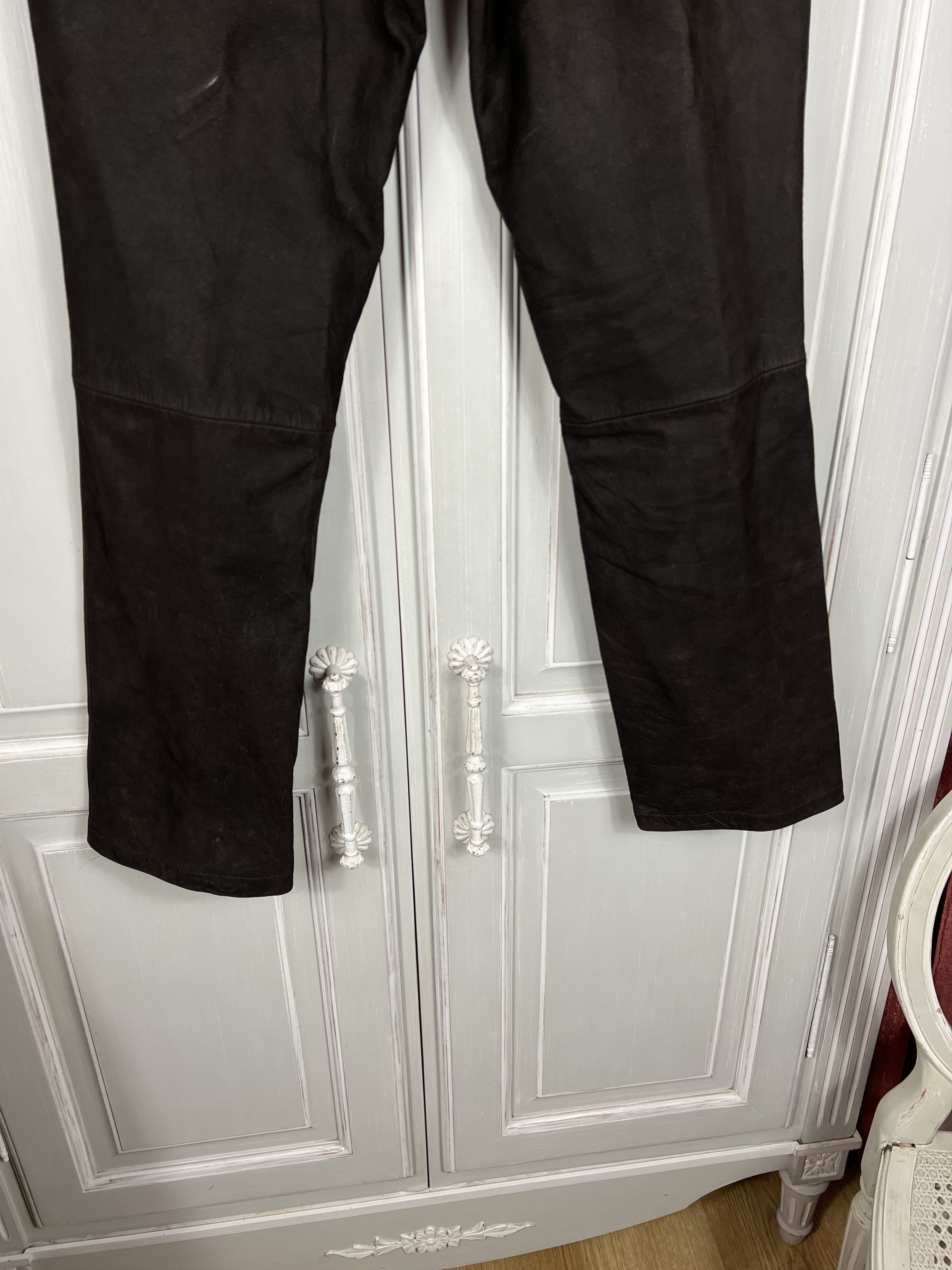 Genuine Leather × Vintage vintage brown leather biker pants Size US 33 - 7 Thumbnail