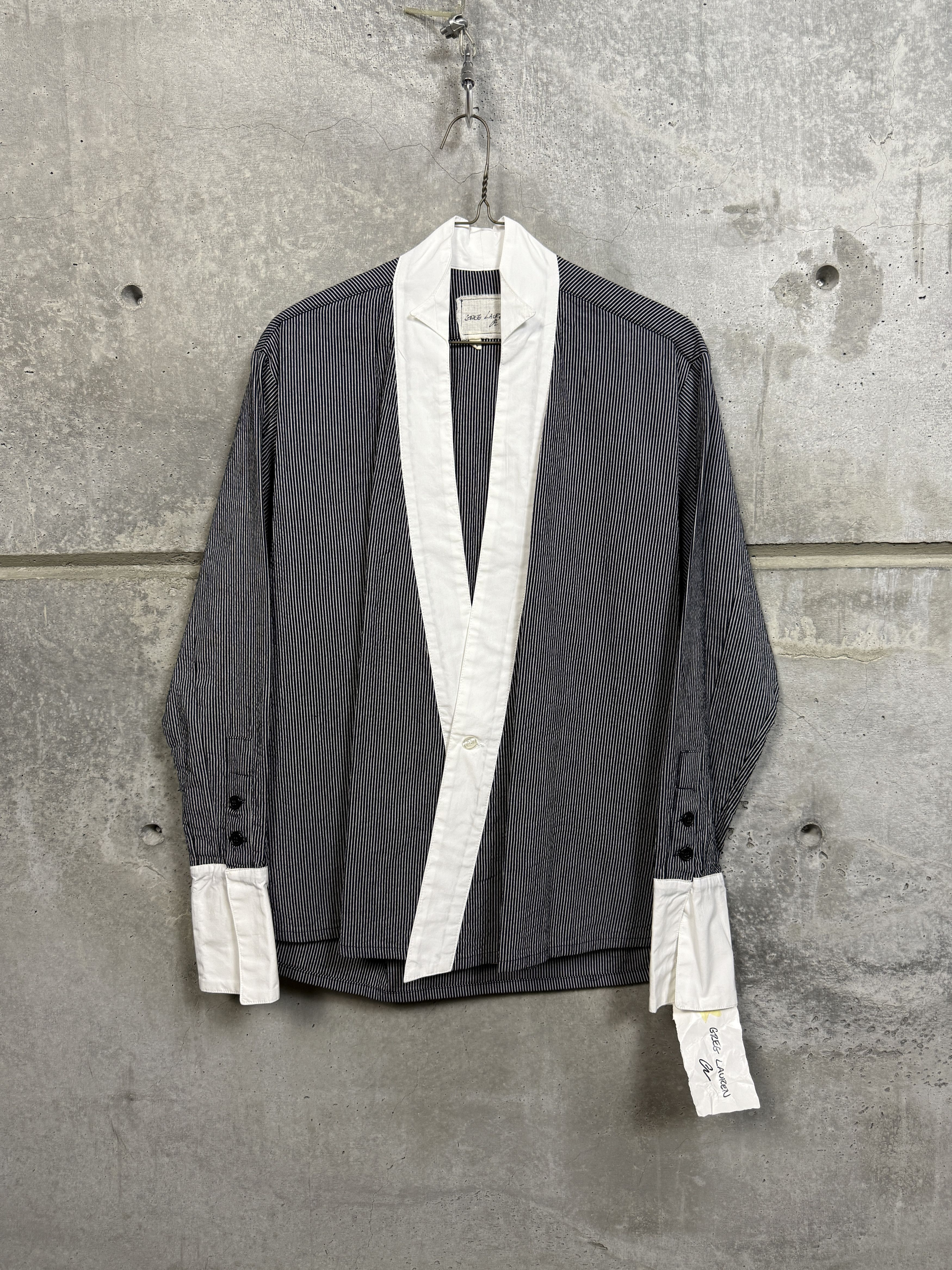 Greg Lauren $950 Greg Lauren Black/White Pinstripe Winged GL1 Size US L / EU 52-54 / 3 - 5 Thumbnail