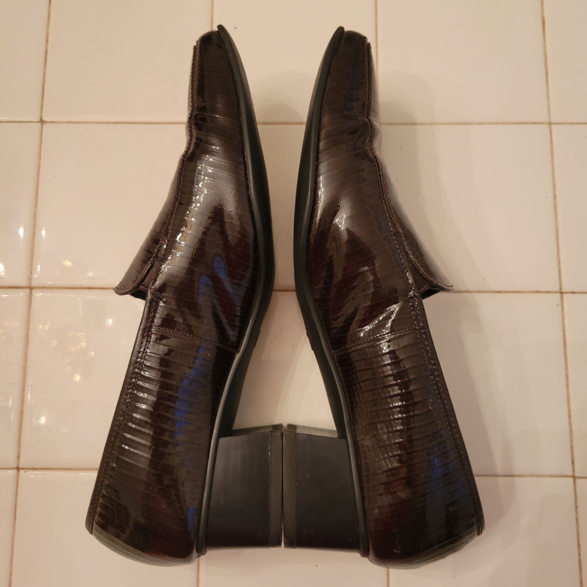 Vintage Ara Classic Echt Leder Brown Leather Heeled Loafers 7.5G Ge Size US 10 / IT 40 - 8 Thumbnail
