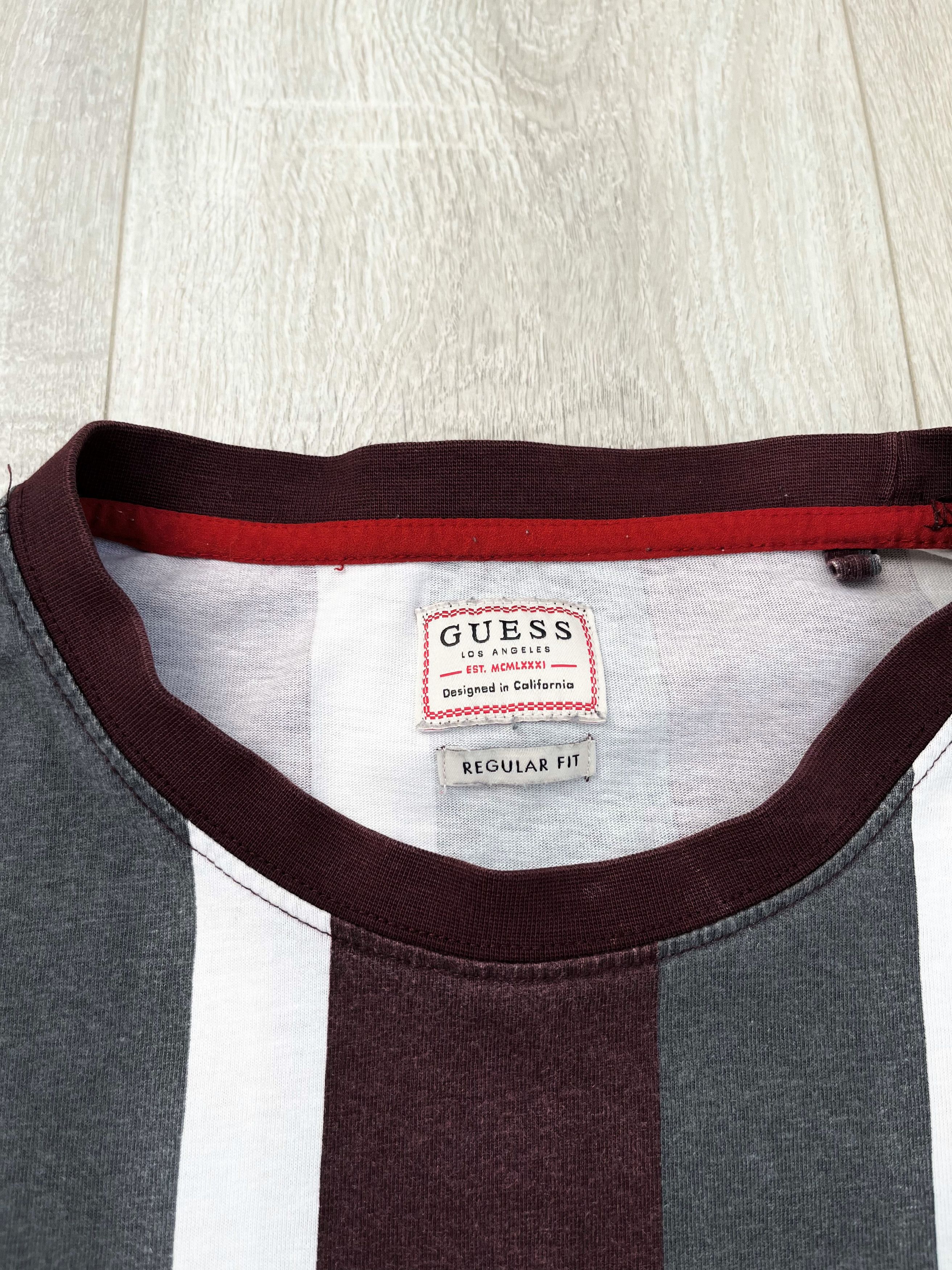 Guess Guess Striped T Shirt Embroidered Logo Size M Size US M / EU 48-50 / 2 - 5 Thumbnail