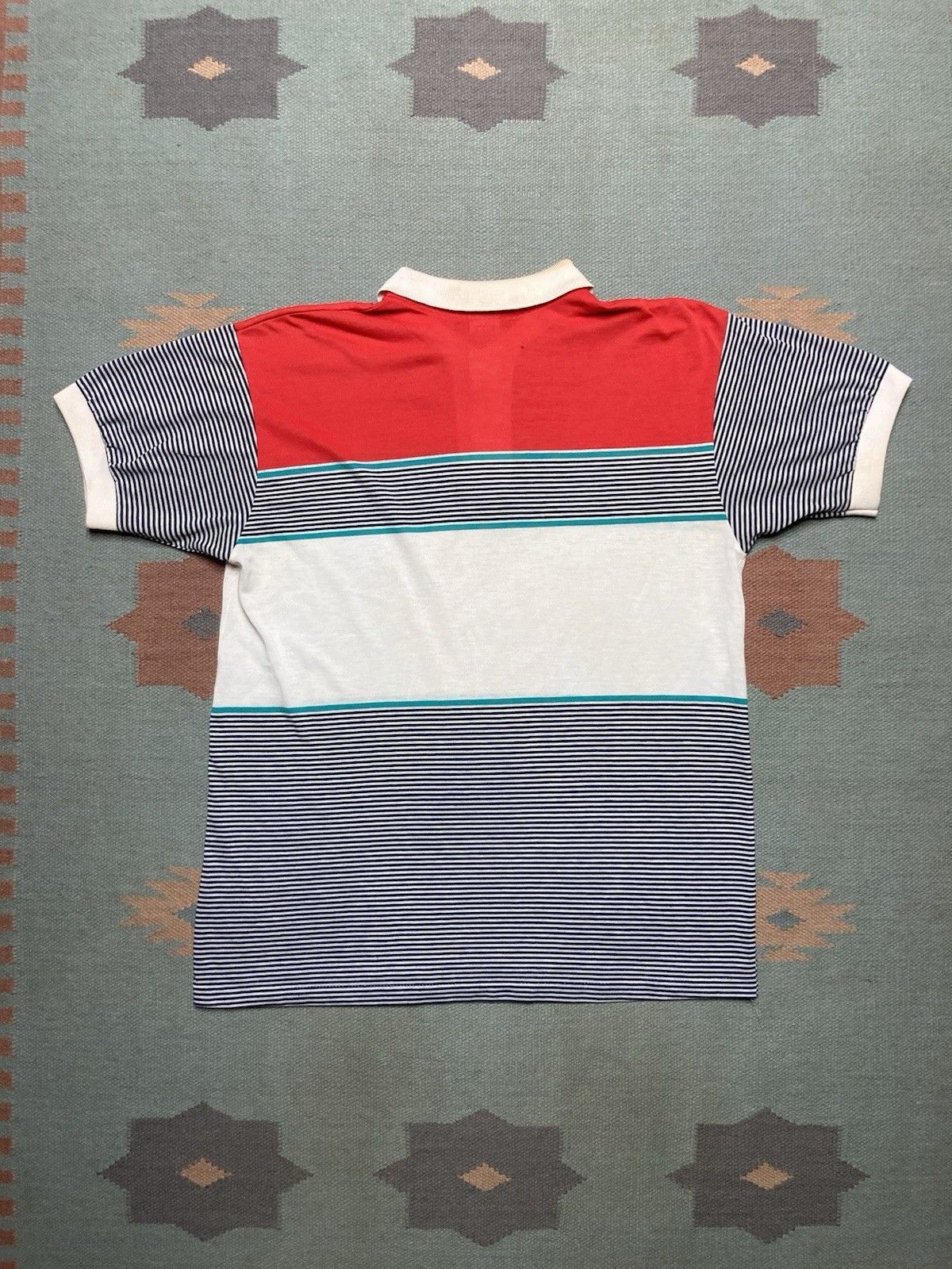 Vintage Vintage 80s polo shirt jantzen striped distressed large Size US L / EU 52-54 / 3 - 7 Thumbnail