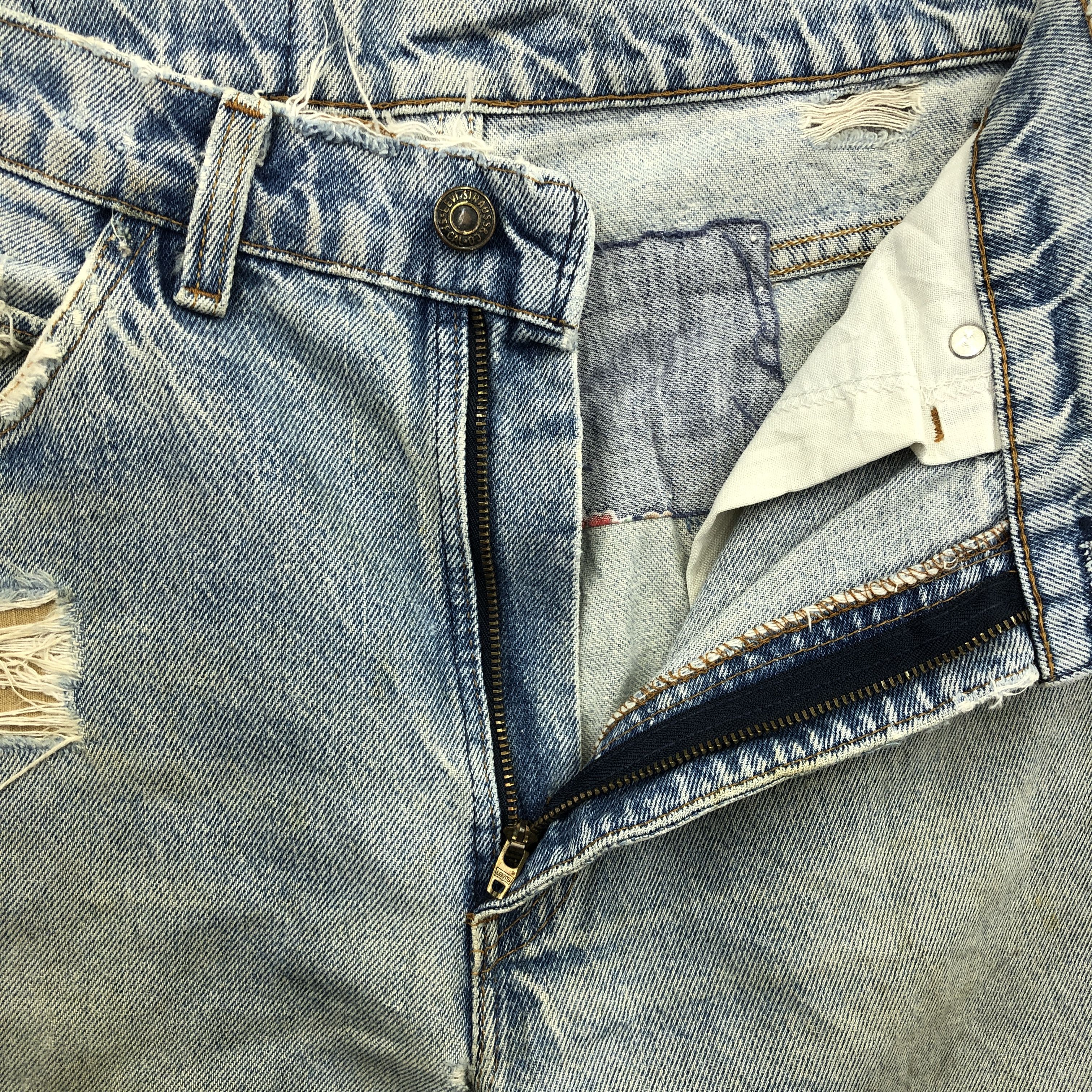 Levi's Vintage Levis 505 Distressed Orange Tab Faded Jeans Denim Size US 30 / EU 46 - 5 Thumbnail