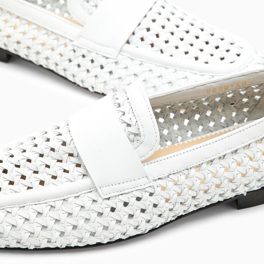 Doucal's o1d2blof0824 Woven Leather Moccasin in White Size US 7 / IT 37 - 5 Thumbnail