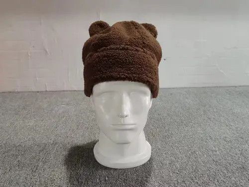 Other Bear Ears Fleece Beanie Hat Brown Color Size S/M Size ONE SIZE - 1 Thumbnail