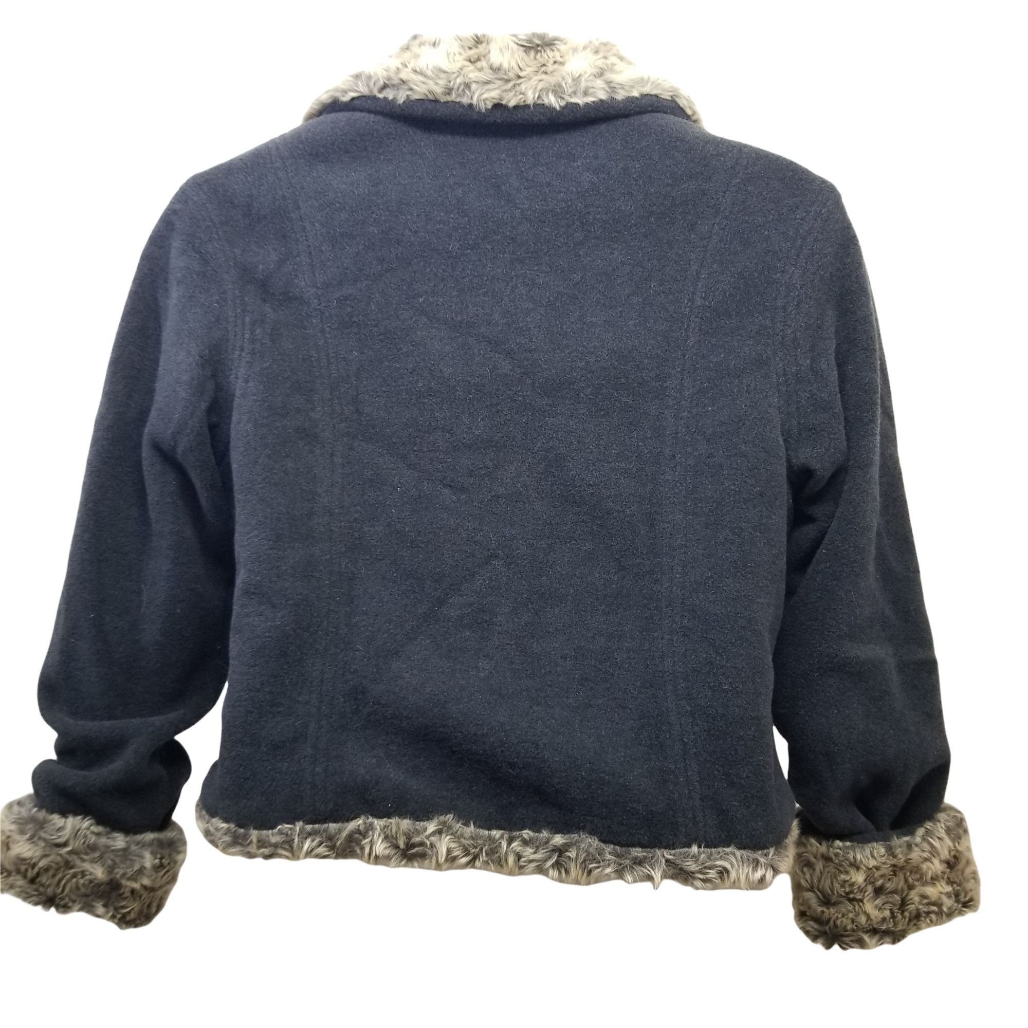 Fjallraven Fjall Wool M Coat USA Charcoal Gray Faux Fur Lined Toggle BI Size M / US 6-8 / IT 42-44 - 2 Thumbnail