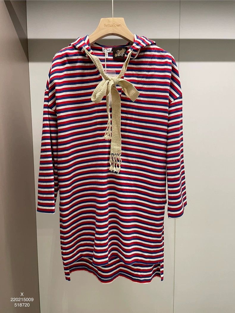 Loewe Loewe Red White Stripe Hooded Dress XS Size US XS / EU 42 / 0 - 1 Thumbnail