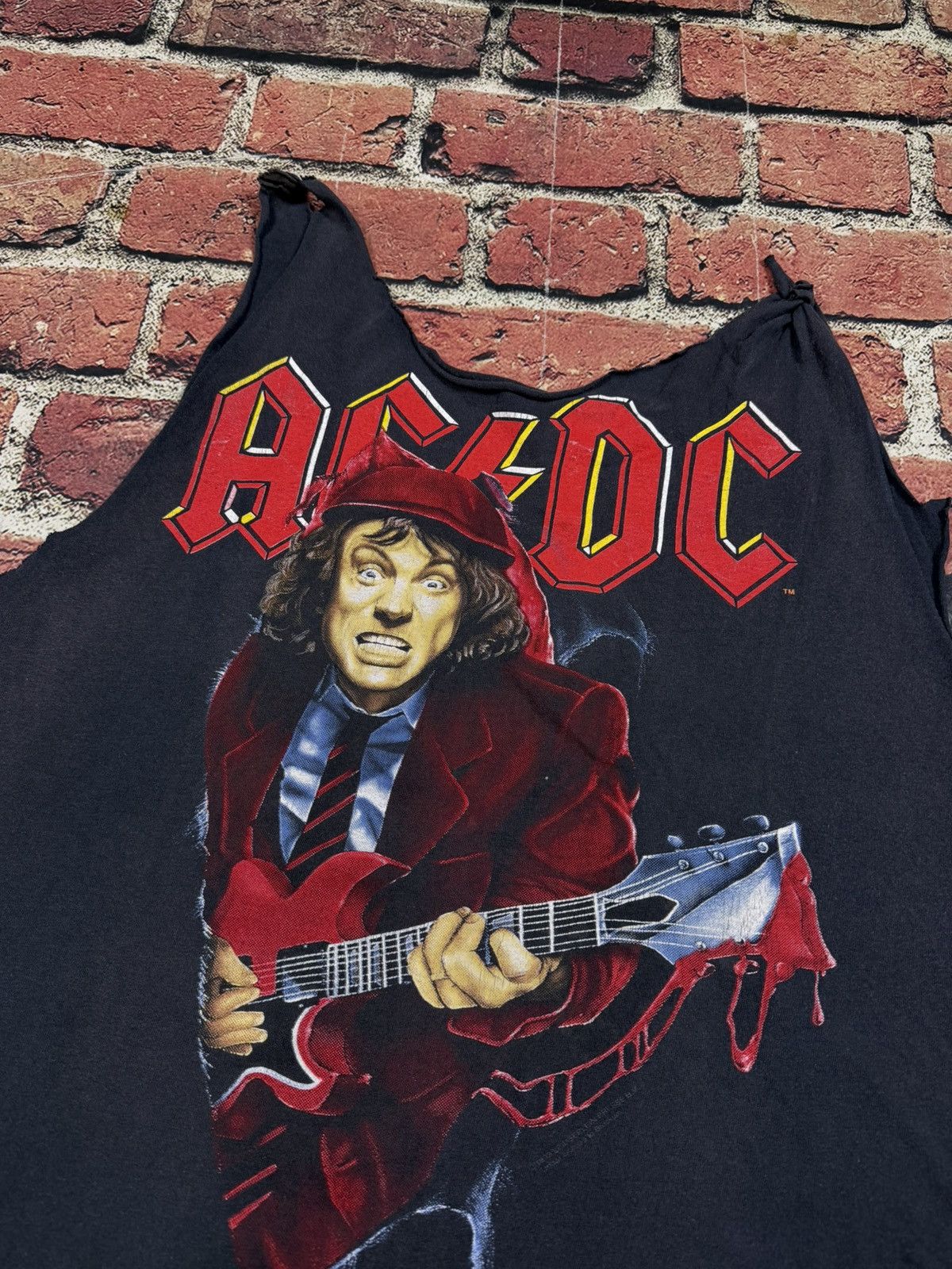 Brockum Vintage ACDC 90s Ballbreaker Band Tee Chopped Sleeves Size US XL / EU 56 / 4 - 5 Thumbnail