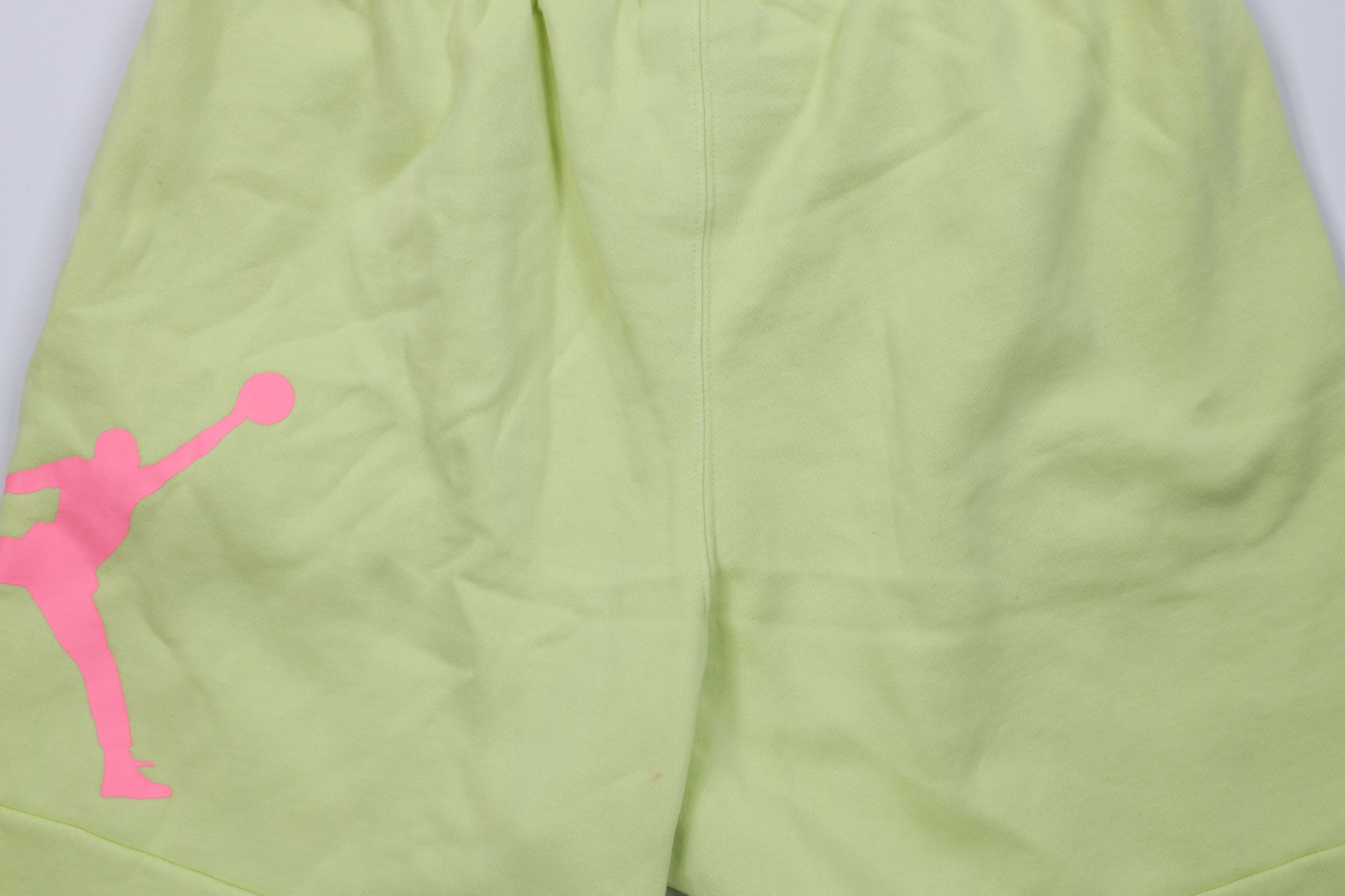 Nike Nike Air Jordan Big Logo Jumpman Fleece Shorts Lime Green Size US 32 / EU 48 - 12 Thumbnail