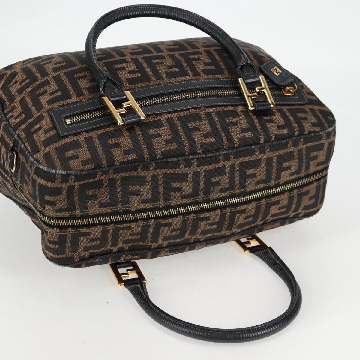 Fendi FENDI Zucca Canvas Hand Bag Black Brown Gold Size ONE SIZE - 6 Thumbnail