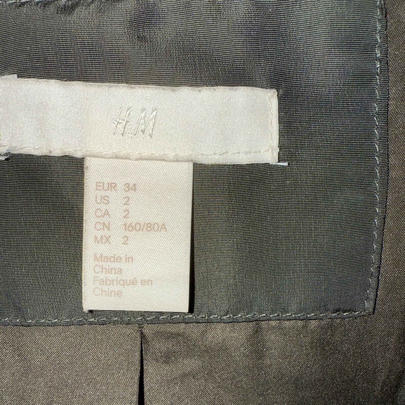 H&M H&M Parka Coat Women’s Size 2 Khaki Green Puffer Jacket Zip Size XS / US 0-2 / IT 36-38 - 6 Thumbnail