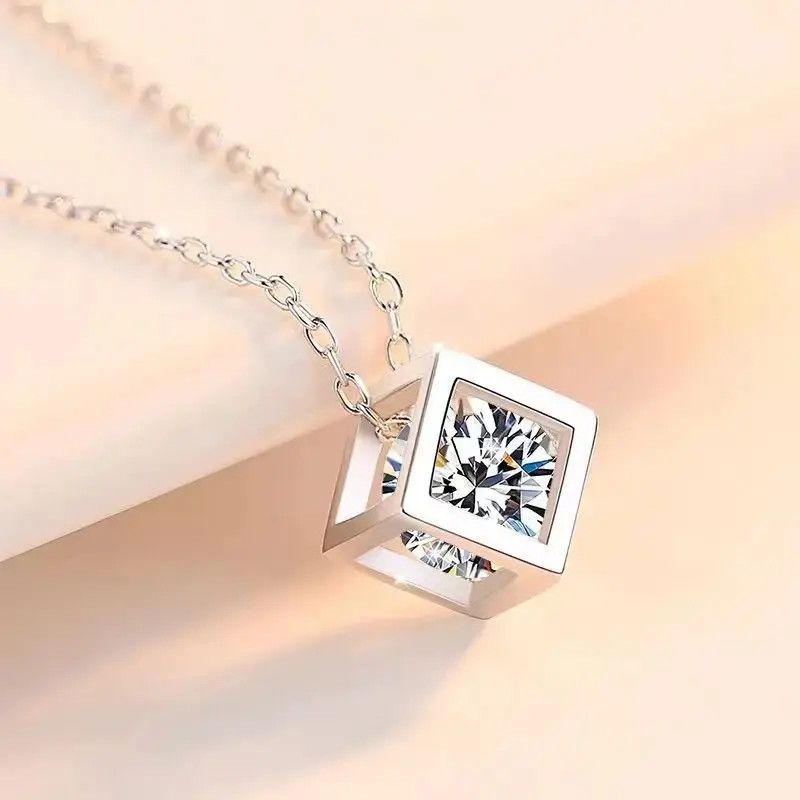 Jewelry Moissanite Rubik's Cube Necklace Size ONE SIZE - 5 Thumbnail
