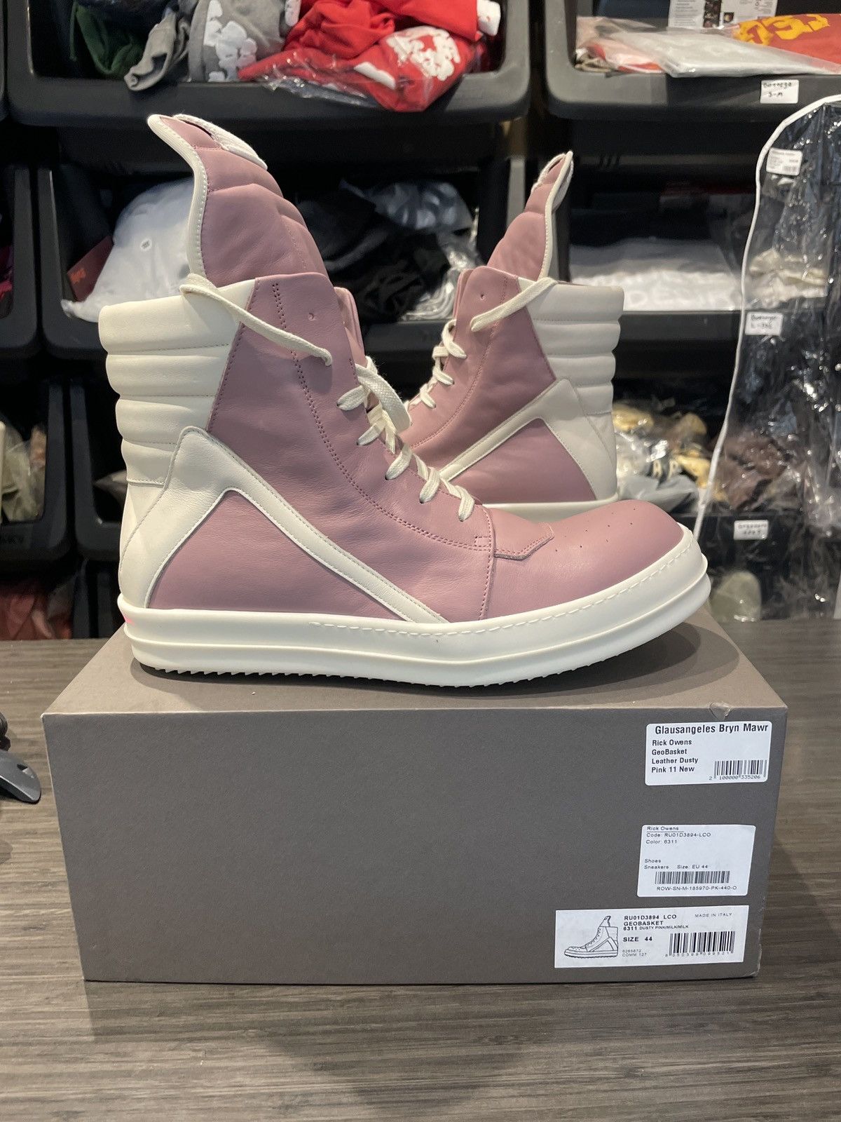 レア Rick owens 20aw performa geobasket 44 Rick owens 20aw performa geobasket 44 Rick Owens Leather Mega