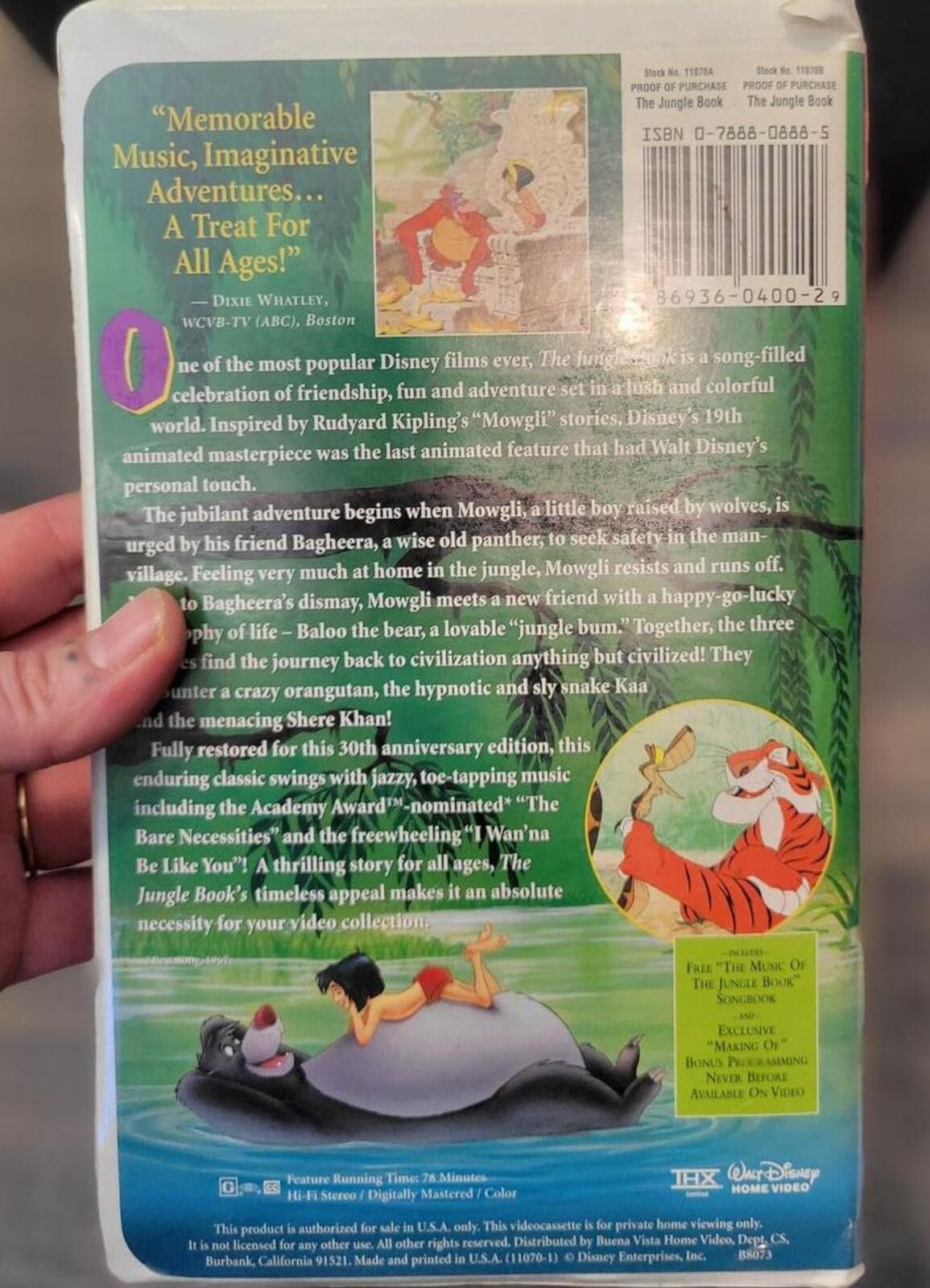 Other The Jungle Book 30th Anniversary Limited Edition VHS Size ONE SIZE - 2 Thumbnail